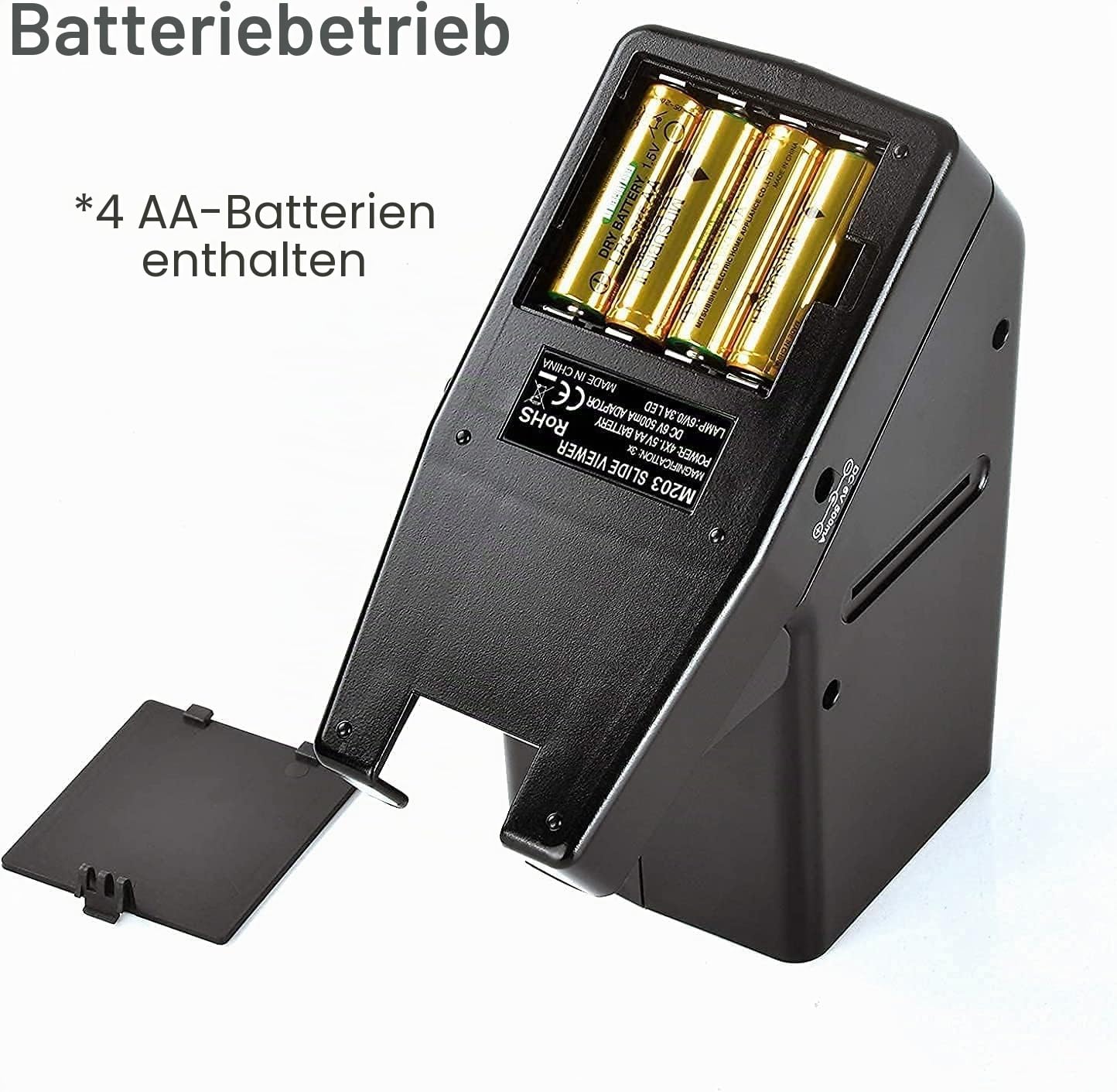 35 mm Diabetes-Viewer, 3-fache Vergrößerung & LED-beleuchtete Tischansicht & batteriebetrieben – für 35-mm-Folien und Positive Filmnegative (4 x AA-Batterien im Lieferumfang enthalten