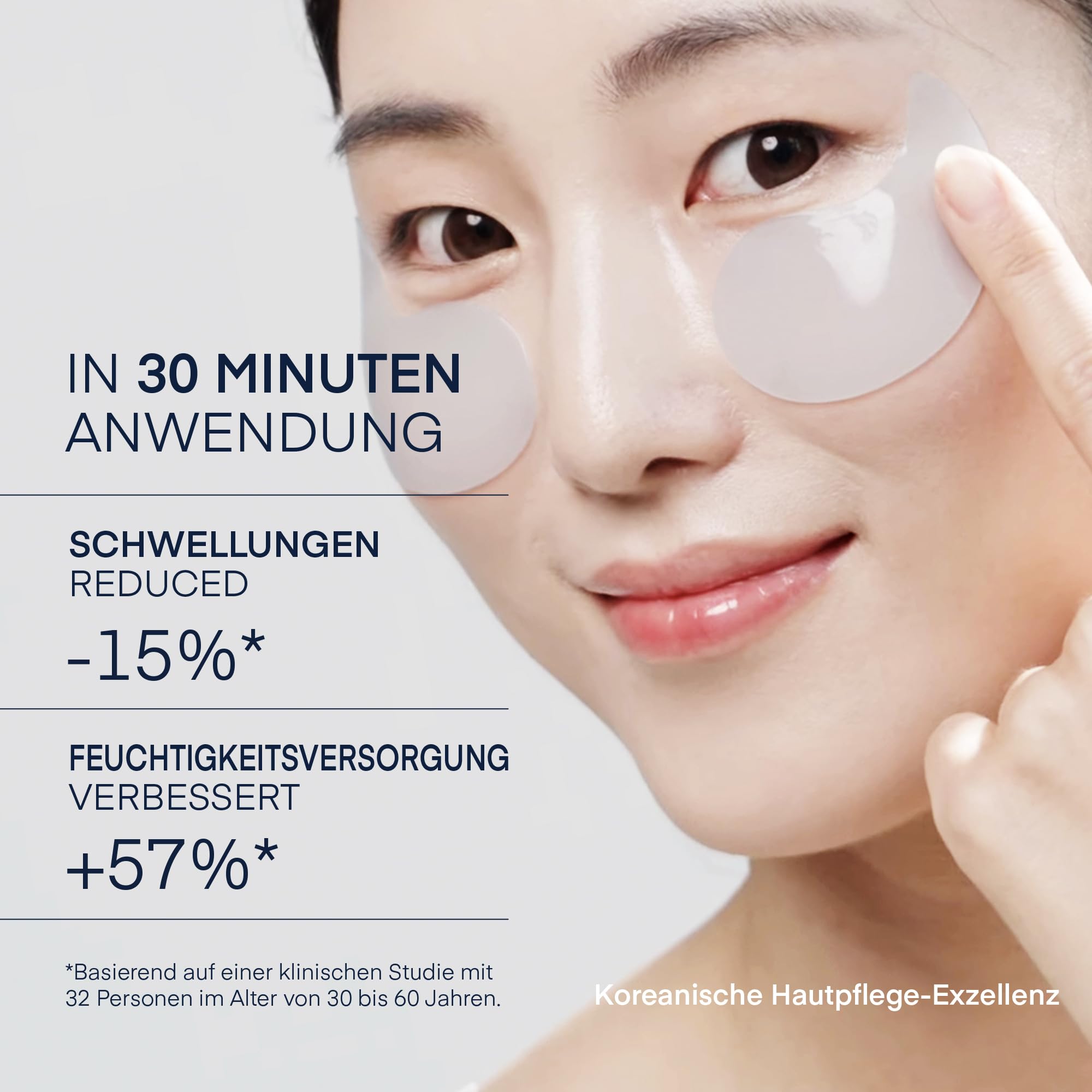 Augenpads gegen Augenringe Korean Skincare: Hyaluron & Koffein Augenpads gegen Tränensäcke & Falten - Vegan & Tierversuchsfrei, für empfindliche Haut geeignet Augenmaske, 30 Paare - Under Eye Patches