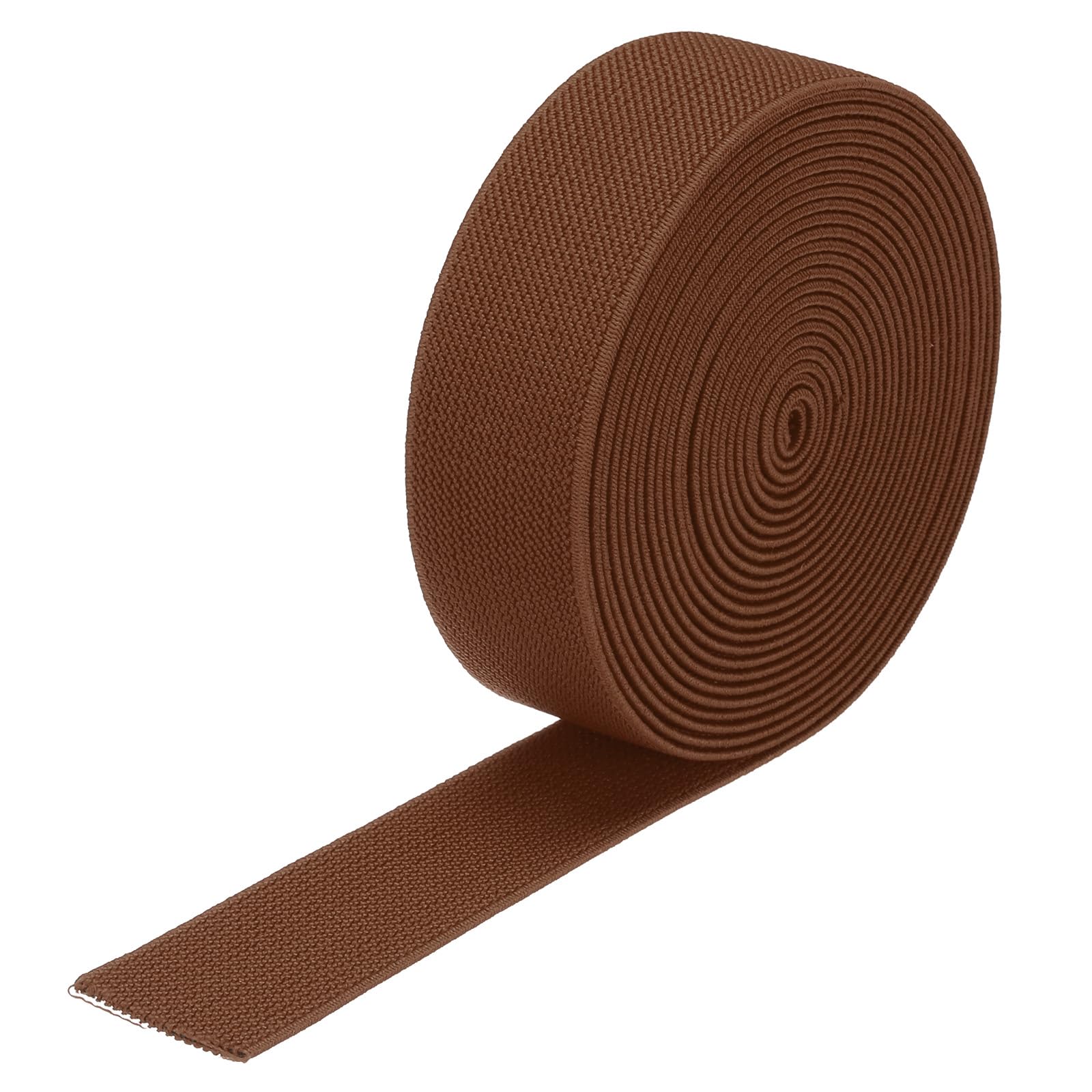 sourcing map Twill Wide Elastic Band Double-Side 3cm(1.2") Flat 4 Yard/12ft Woven Elastic Band Knit Elastic Spool Heavy Stretch Strap Tan for Sewing, Waistband