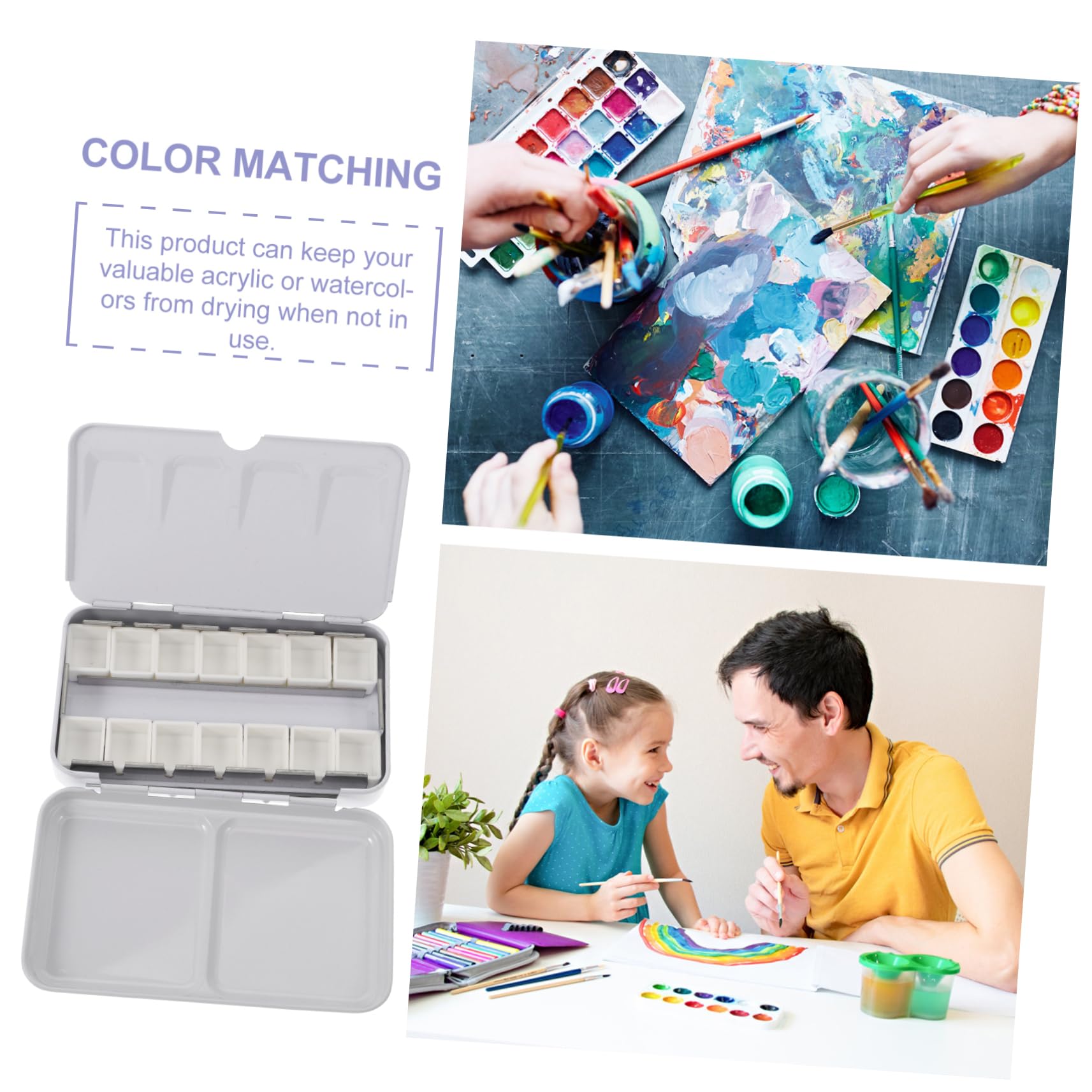 VILLCASE Lot De 3 Plateaux À Pigments pour Boîte À Peinture Artistique Boîte À Peinture Aquarelle Assiette À Peinture Pratique