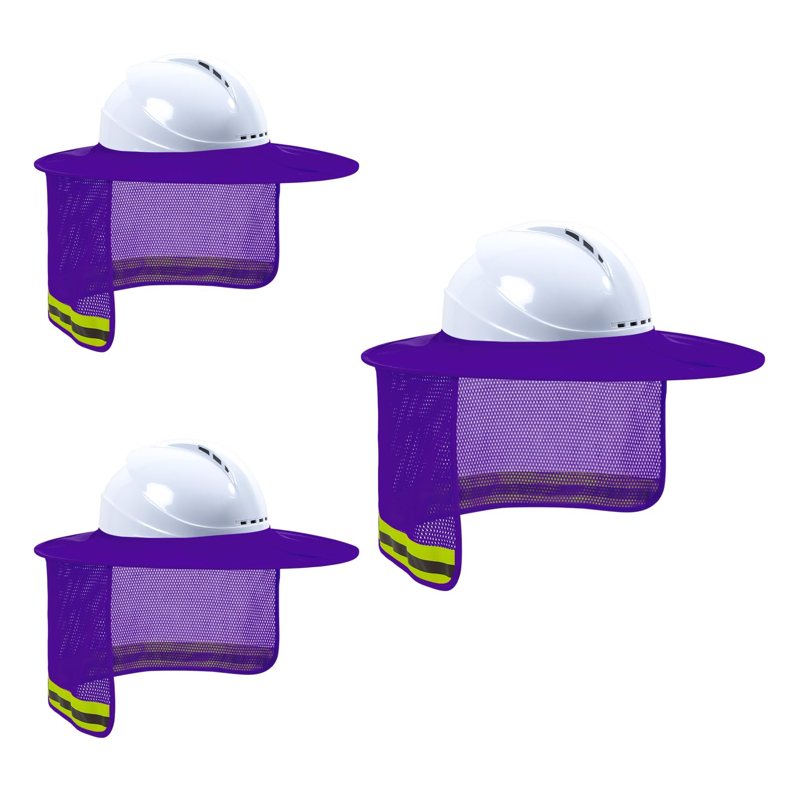 Hard Hat Sun Shade, High Vis Sun Visor Shade Full Brim, Purple, 3PCS