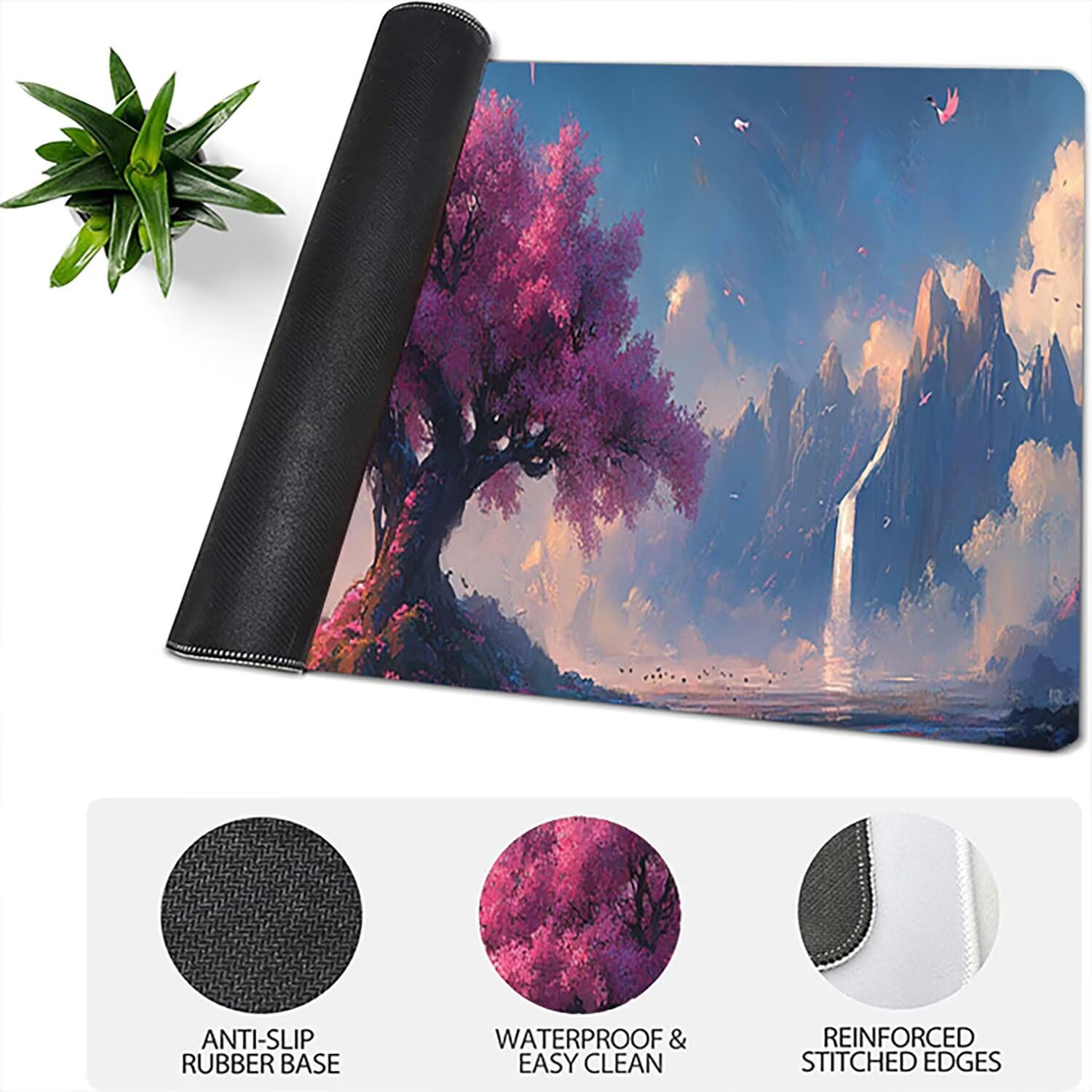 Podkładka pod mysz Lejnlnng XXL - 120x60cm - podkładka pod mysz dla dużych graczy, krajobraz XL antypoślizgowa gumowa mata na biurko, wodoodporna podkładka pod mysz o wysokiej precyzji i prędkości
