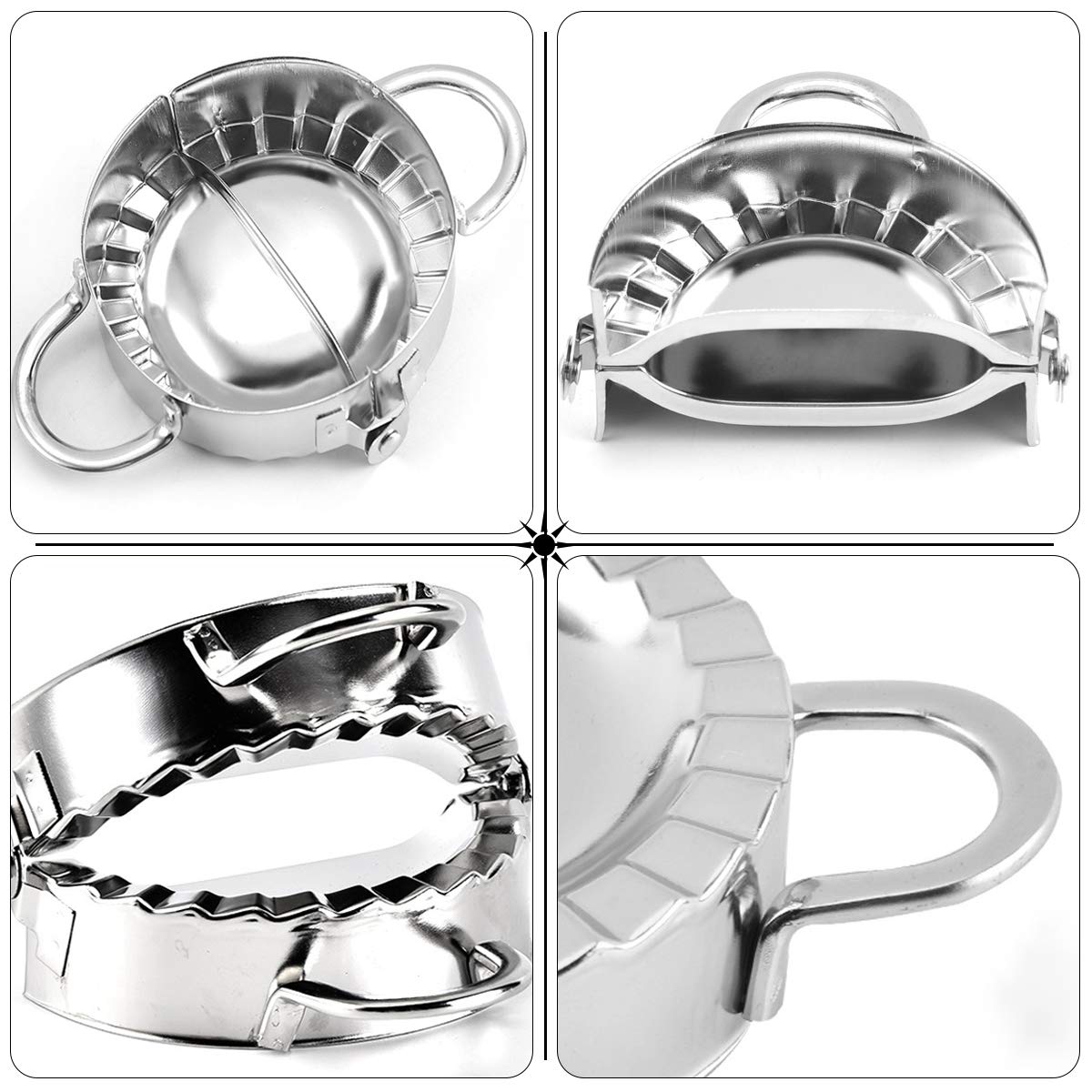 Ravioli Dumpling Former Set,7 Stück Edelstahl Teigtaschenformer,Dumpling Maker,Ravioli Ausstecher,Ravioli Dumpling Cutter,3Knödelform