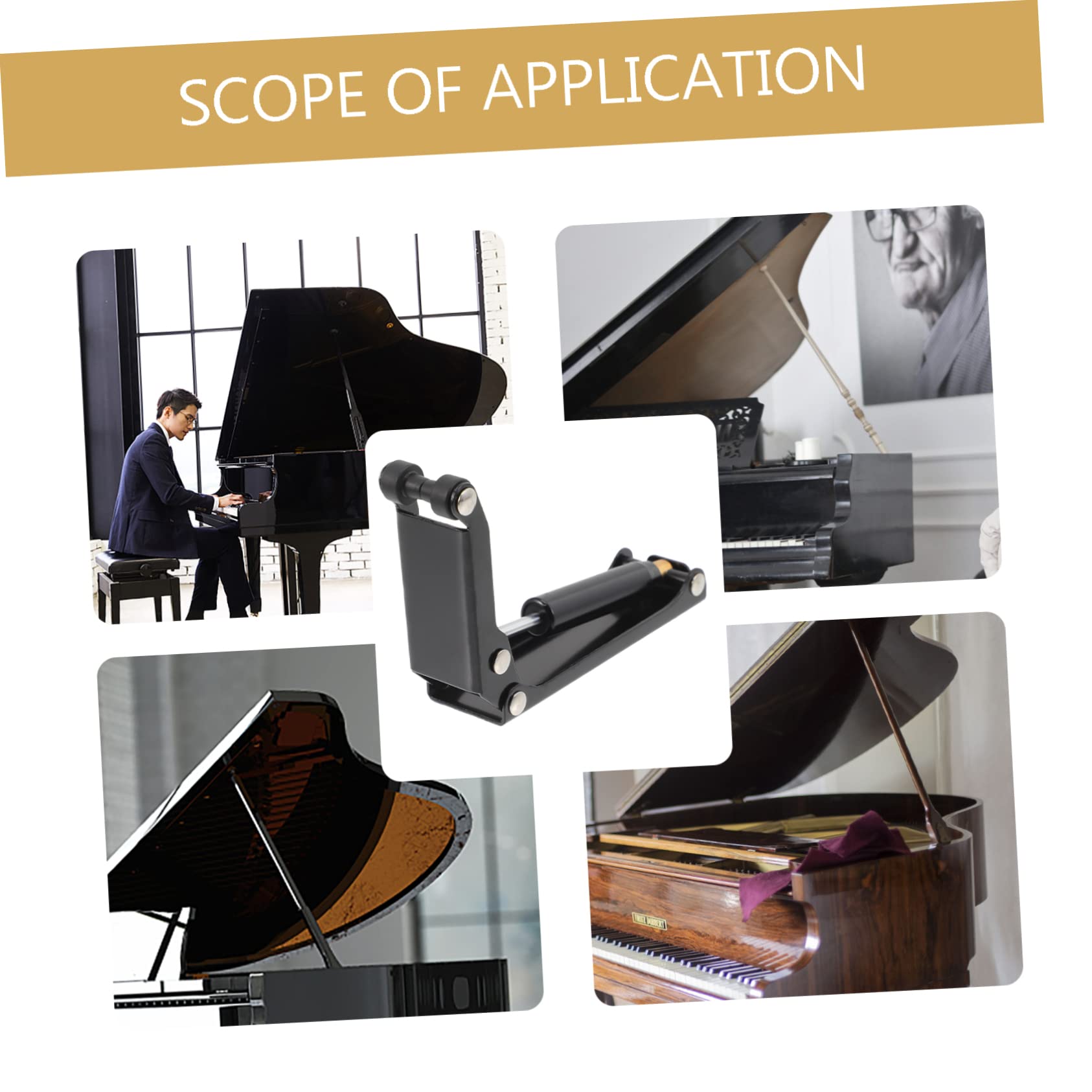 UKCOCO Dispositivo di Rallentamento in Metallo e Gomma ABS Nero per Prevenire Infortuni e Prolungare la Durata per Copertura Tastiera Pianoforte del Copri Pianoforte