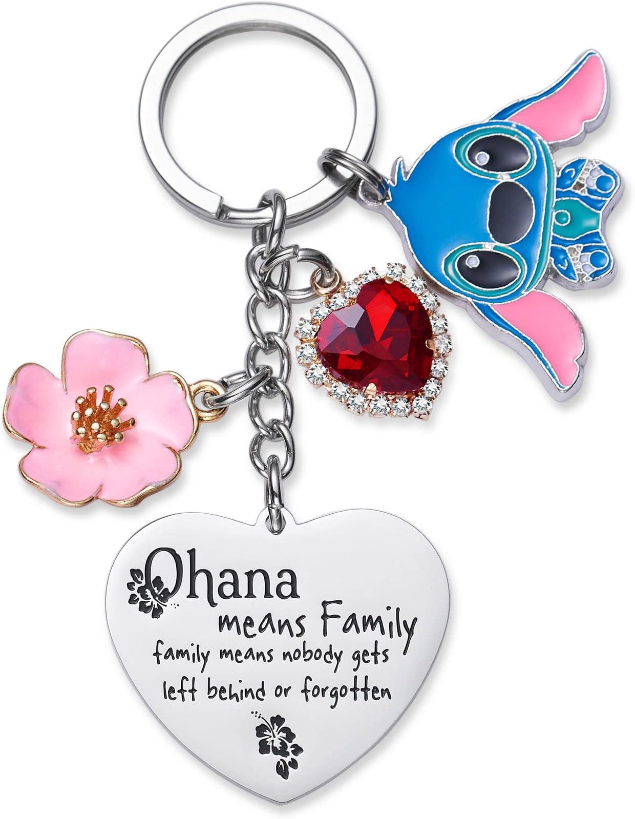 Ohana Means Family Gifts Cute Keychains Friendship Gift Stuff Ornament Heart Keychain Birthday Present
