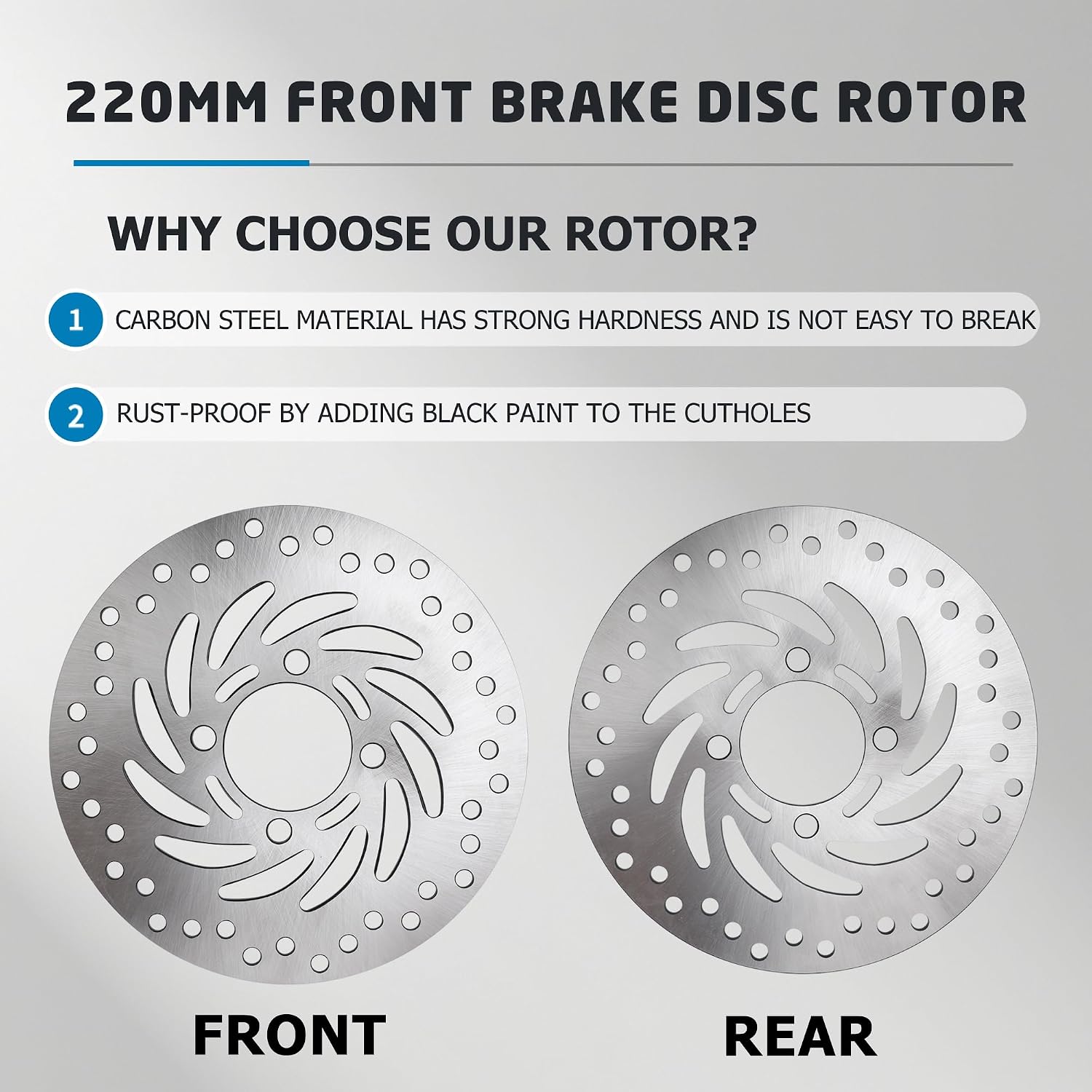 220MM Front Brake Rotor Disc Compatible with Honda Grom 125 Z125M, Repalce Part Number 45251-KWB-602