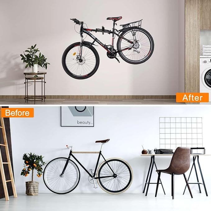 Soporte de pared para bicicleta ajustable, 2 unidades, acero miniatura 7