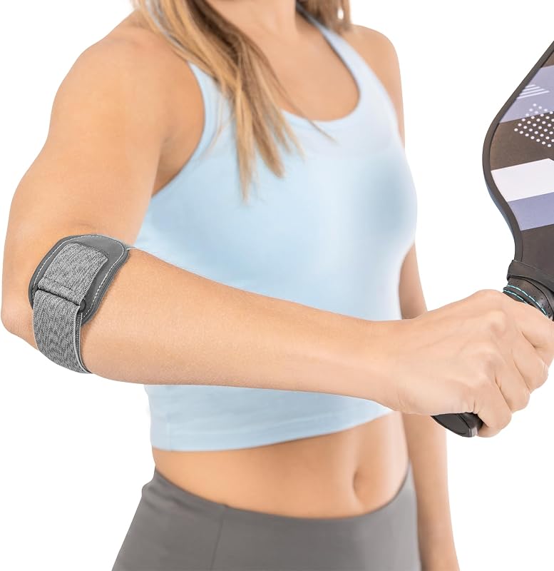 Court Comfort - Tennis Elbow Brace for Women and Men - Sports Elbow Support Forearm Strap with Compression Pad for Tendonitis, Tennis or Golfers Elbow, Pickleball Pain Relief (One Size)