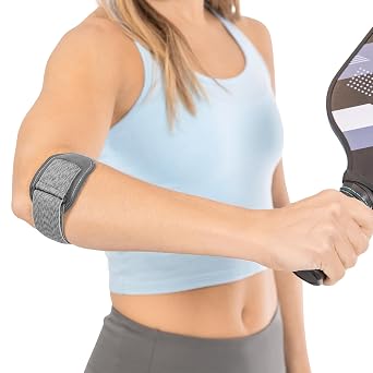 BraceAbility Court Comfort - Tennis Elbow Brace for Women and Men - Sports Elbow Support Forearm Strap with Compression Pad for Tendonitis, Tennis or Golfers Elbow, Pickleball Pain Relief One Size