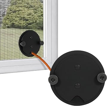 Window Screen Pass Through Attachment AA - Bring Inside Power Outside, for 1/10"-1/2" Cables or Hoses, Fits on Any Standard Window Screen, Dust Proof, for Rv, Pet Cameras, Various LED Lights