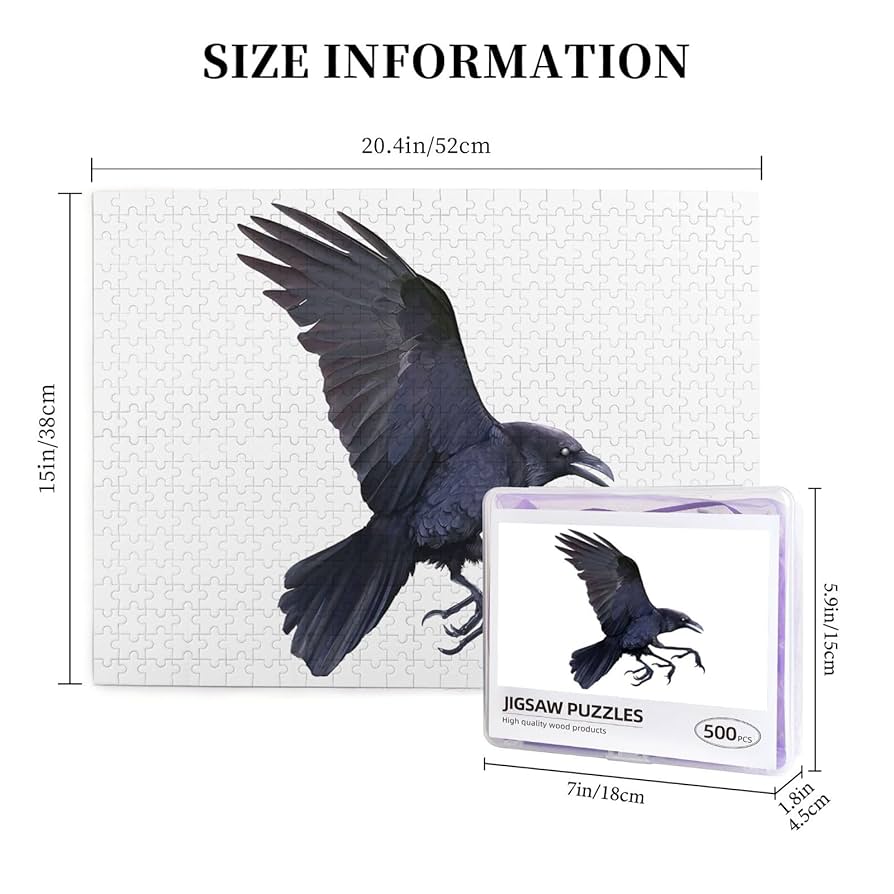 Amazon.co.jp: 500ピース ジグソーパズル 八咫烏 カラス 鳥 木製