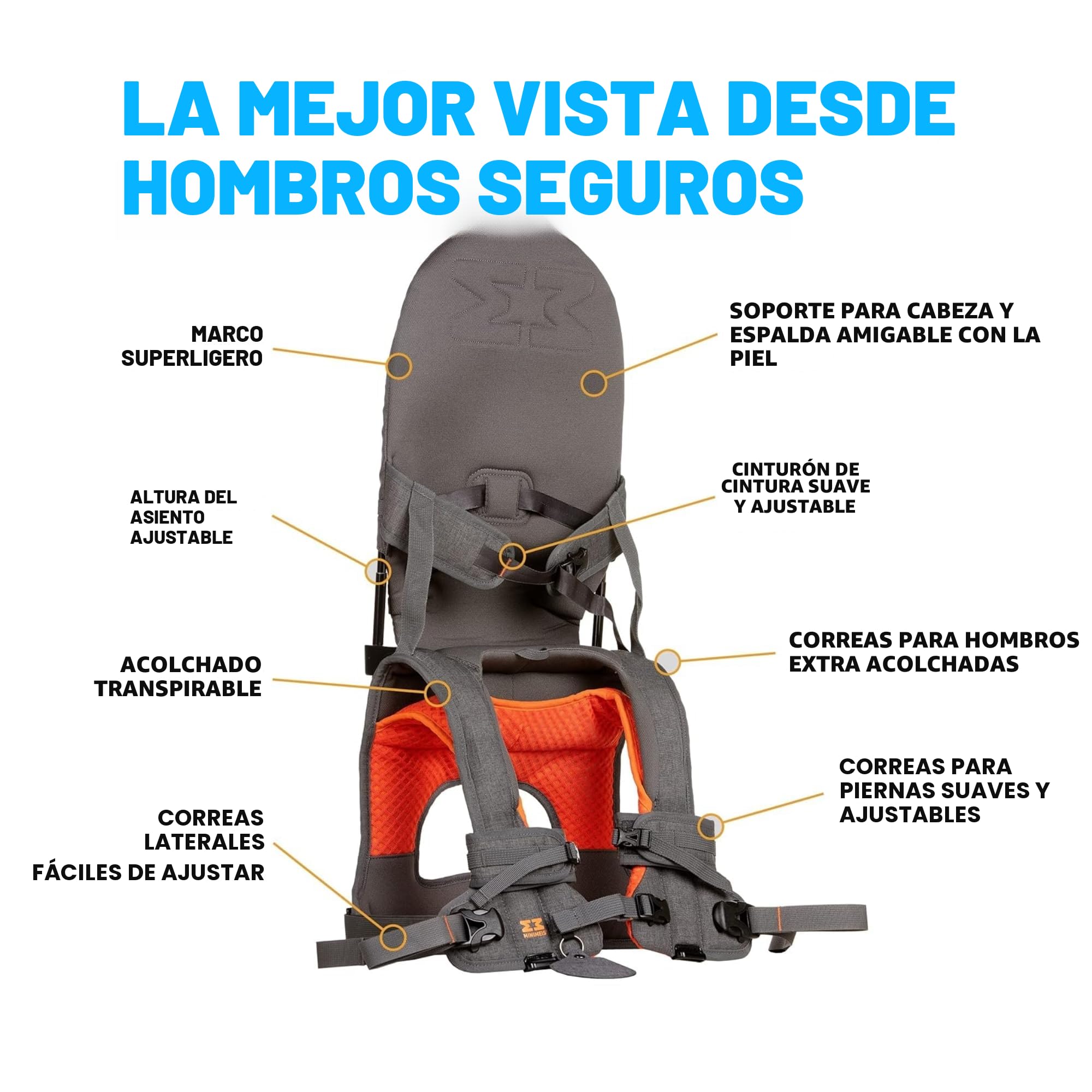 MINIMEIS G4 Shoulder Support, Grey/Orange : Amazon.es: Sports