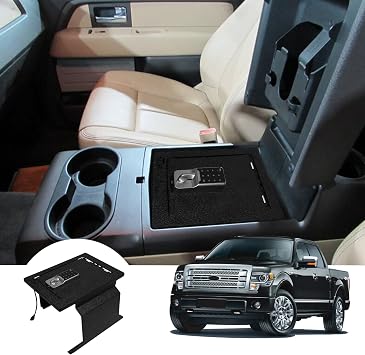 WASAI Center Console Gun Safe Vault for Ford F150 2012-2014