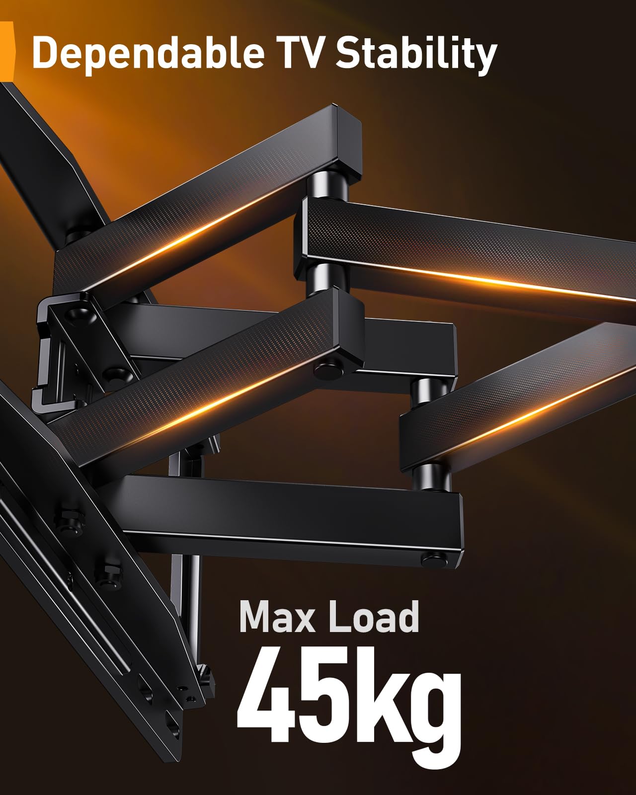 Perlegear TV Wandhalterung für 26-65 Zoll TVs bis 45 kg, LED-Hintergrundbeleuchtung mit Musik-Synchronisation, Max VESA 400x400mm mit Schwenk, Erweiterungs und Neigefunktion PGMF20