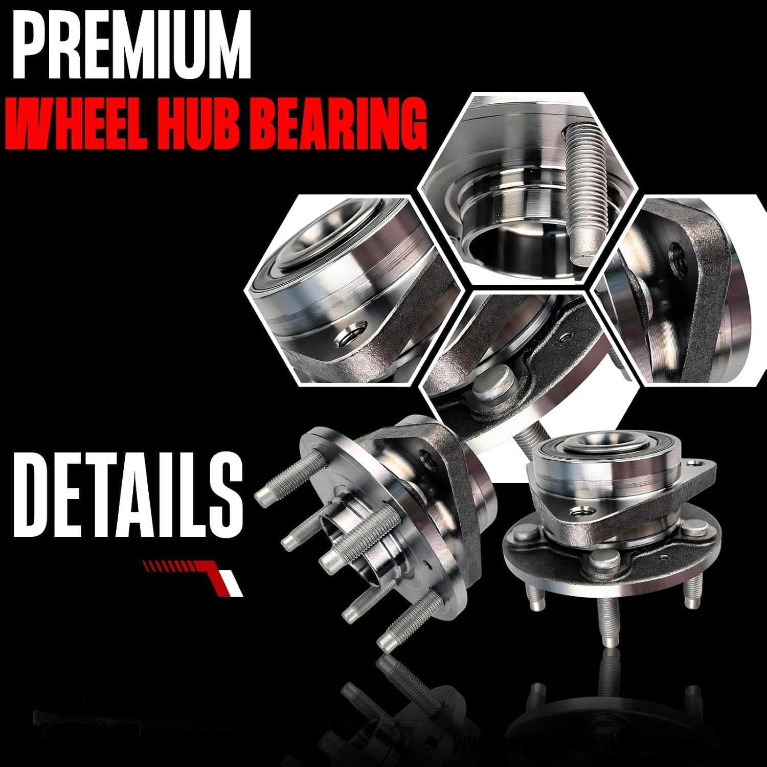 Pair 513315 Wheel Hub and Bearing Assembly Front Fits for Chevy Cruze Limited 2016, for Chevy Cruze 2011-2015 (5 Lugs w/ABS for FWD 1.4L 1.8L)