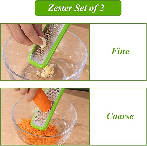 Miniatura 7 de Zester - Juego de 2 ralladores de queso para cocina, herramienta de limón Zester, rallador de ajo, rallador de jengibre, rallador de alimentos
