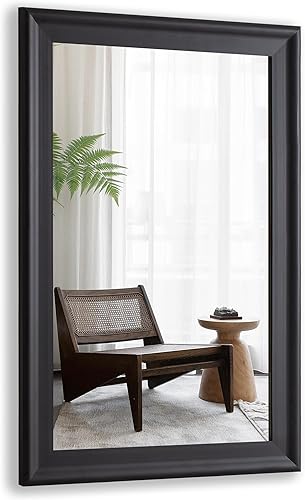 Vista 14 de CULER Espejo de pared de madera blanca para baño, espejos colgantes rectangulares de 20 x 16 pulgadas con marco de madera para sala de estar