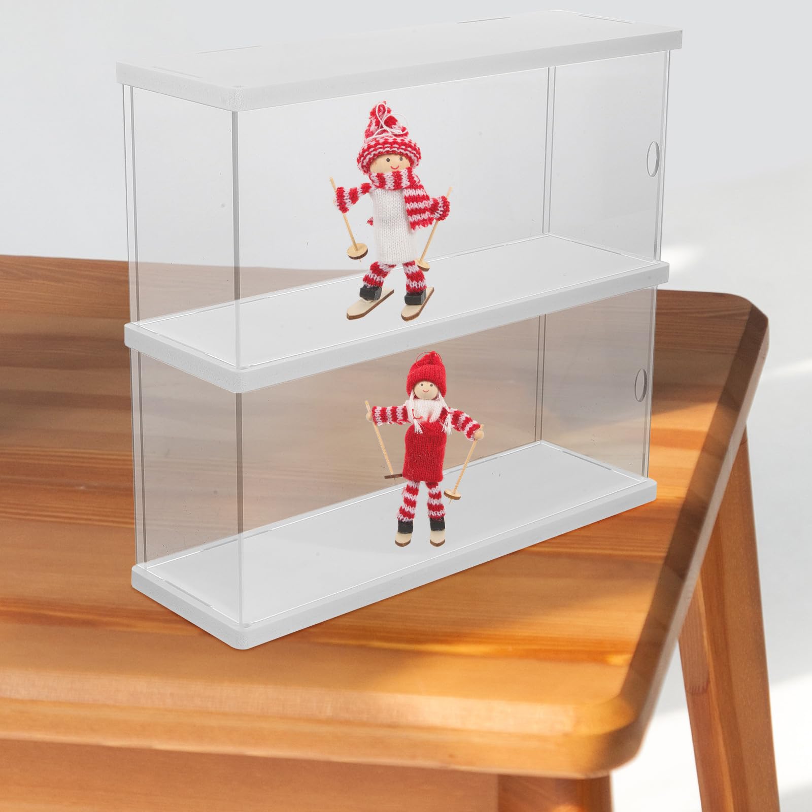 HEMOTON Vetrina in Acrilico Trasparente a Doppio Strato Coperchio Antipolvere Contenitore Espositivo per Action Figure e Modelli da Collezione Grande capacità per Esposizione e