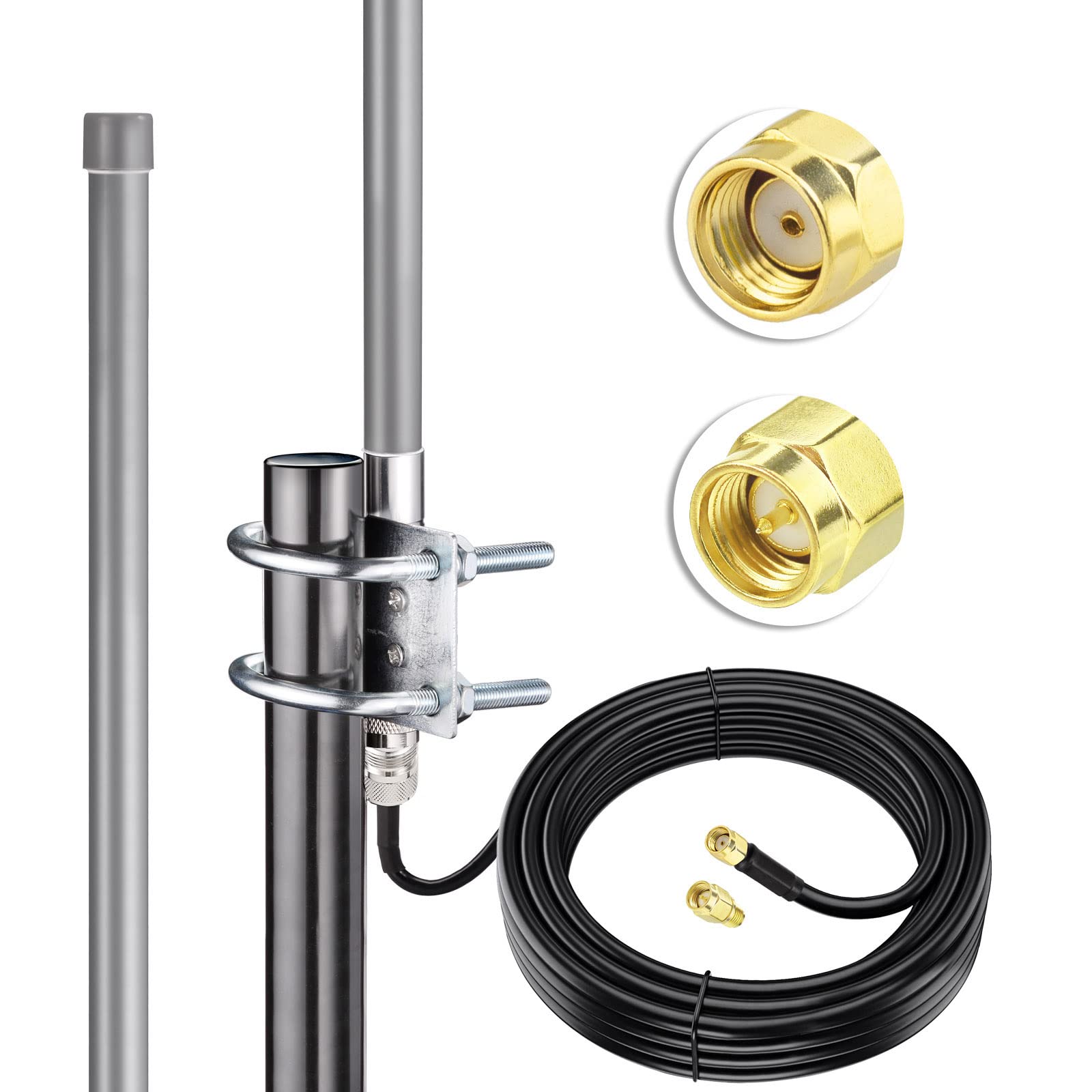 Bingfu 43.3inch 8dBi 915MHz Helium HNT Lora Antenna - 10ft ALSR240 Low Loss Cable - Compatible with Nebra Bobcat 300 Cal-Chip RAK V2 Syncrobit SenseCAP M1 Helium HNT Miner Hotspot LoraWan Gateway