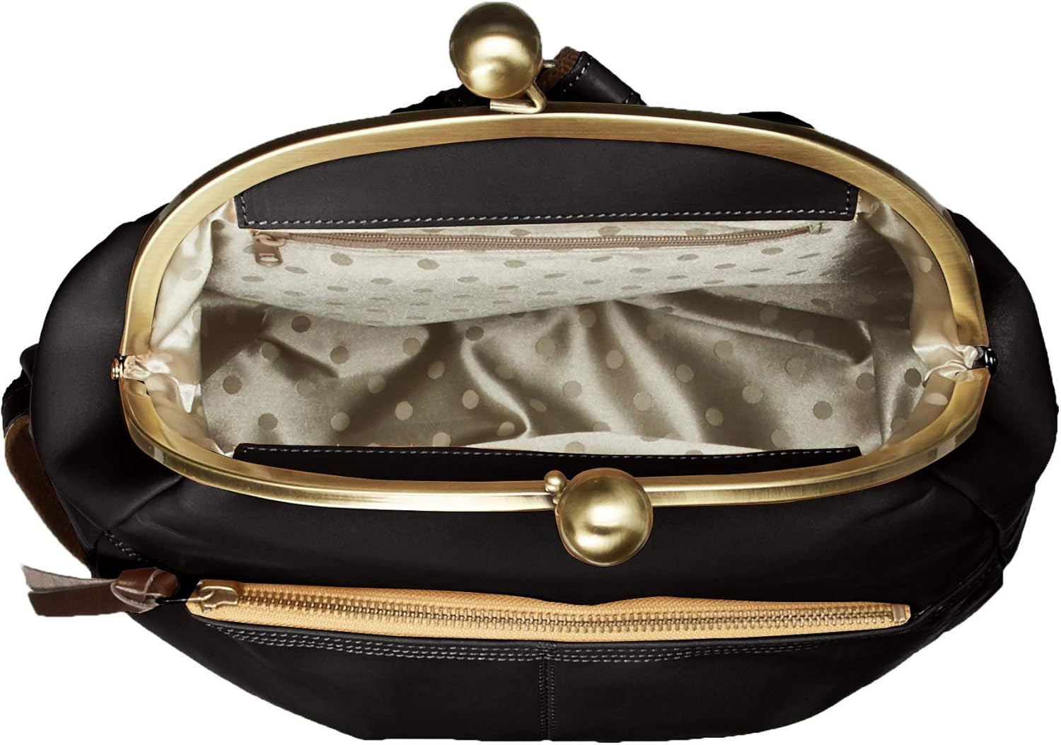 Lesse Faire Genuine Leather Cuze Backpack, Clasp, Made in Japan, Women's, Black