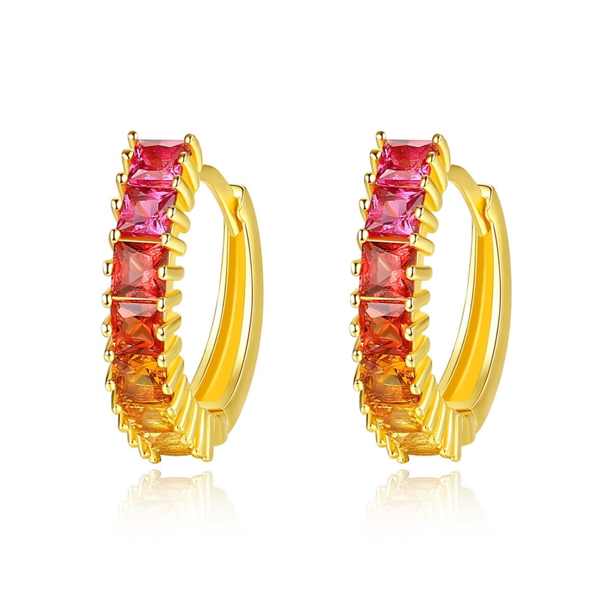 Bonitos Pendientes De Aro De Plata De Ley 925 Con Topacio Rojo Para Mujer, Regalo De Navidad Rosa Para Boda A La Moda