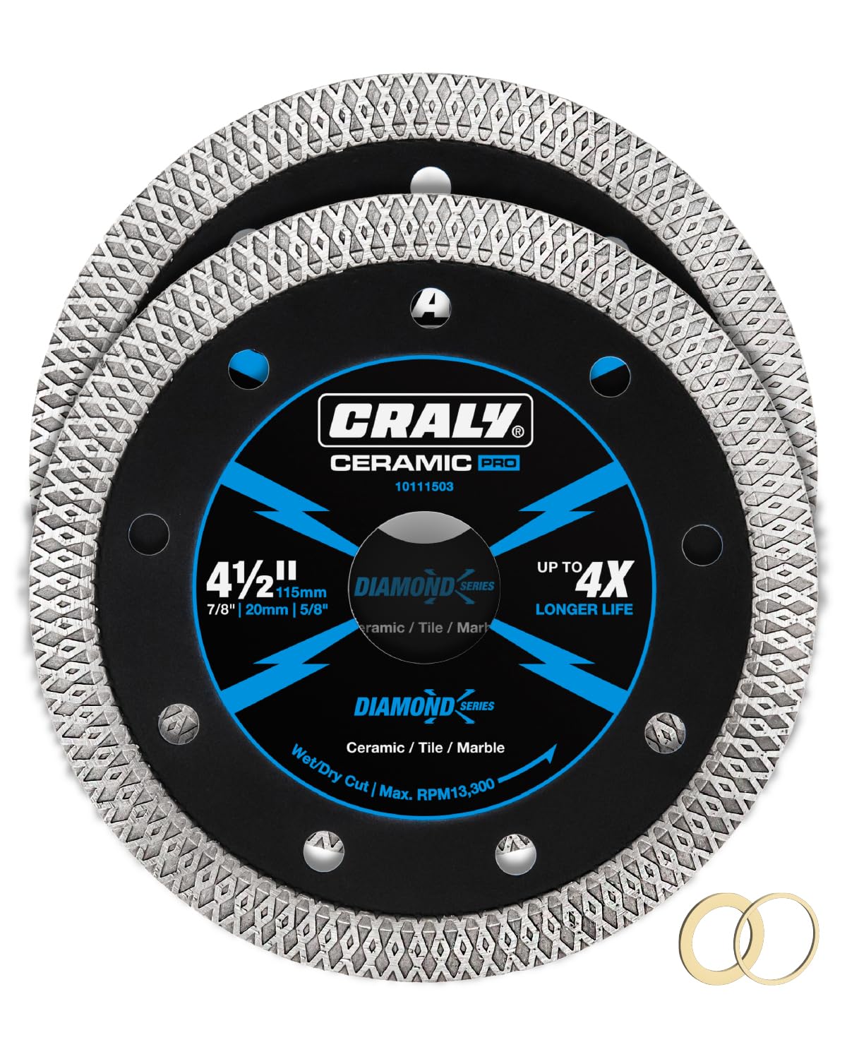 CRALY 4-1/2 Inch Super Thin Diamond Blade, 7/8 in Arbor, 4.5'' Diamond Tile Blade for Angle Grinder & Tile Saw, Diamond Cutting Wheel for Cutting