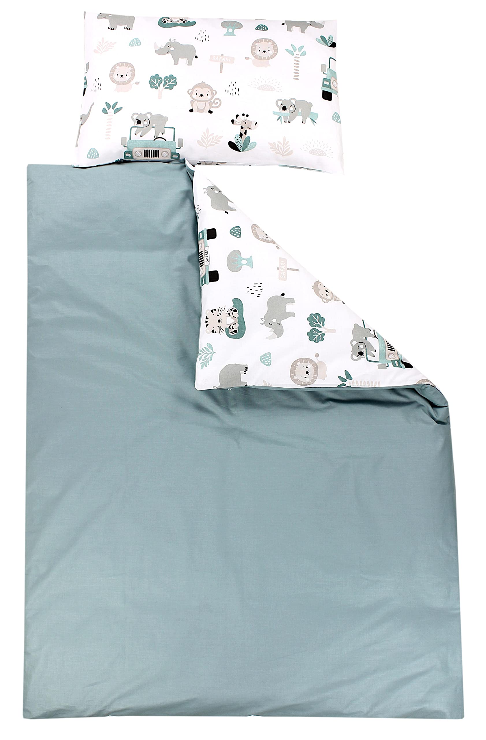 TupTam Juego de Ropa de Cama para Niños, de 2 Piezas., Zoo Verde, 135x100 cm