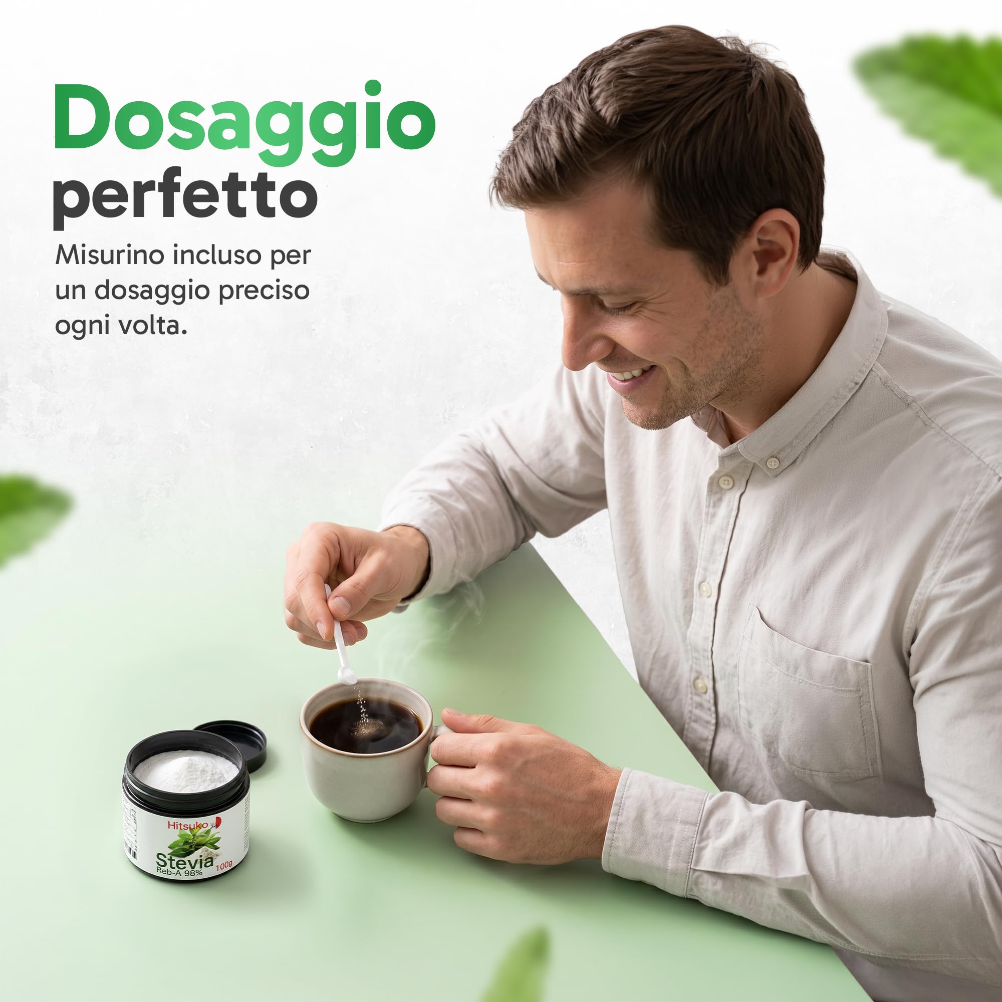 Polvere di Stevia Ultra-Concentrata (100g) | RebA-98 Puro al 98% | 470x Più Dolce dello Zucchero