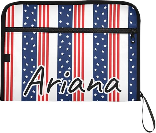 Miniatura 7 de Custom USA Flag Star Stripes Expanding File Folders 13 Pockets Accordion File Folder with Labels Personalized Letter File Folders Customized Coupon