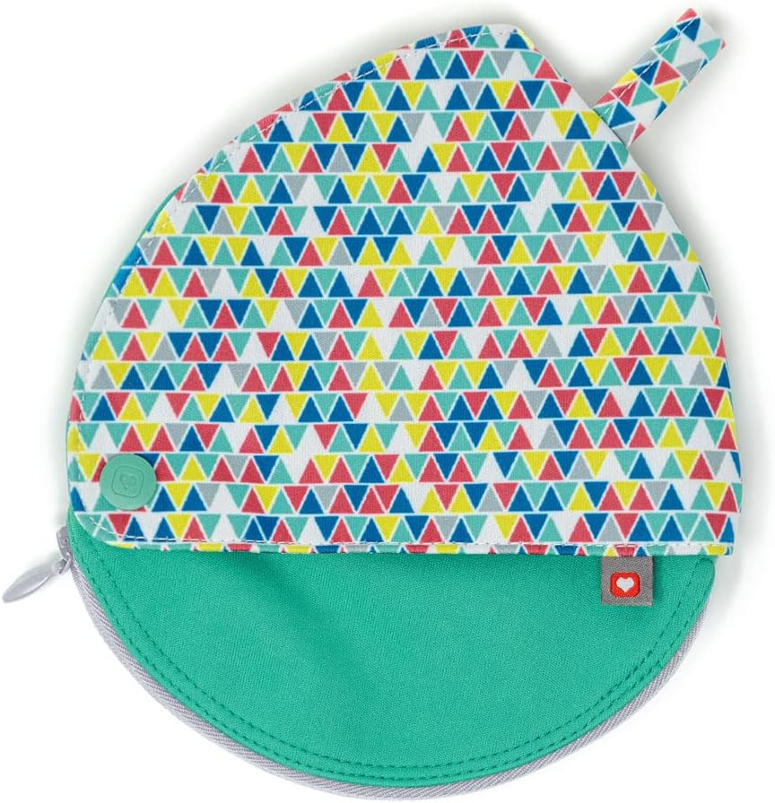 Contoured Reusable Teardrop Waterproof Bamboo Breast Pads and Shaped Wet/Dry Zipp able Storage Pouch, Brights - Image 4