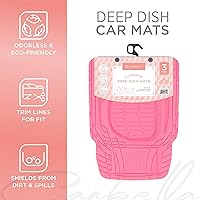 Vista 4 de CARBELLA - Juego de 4 alfombrillas de piso de goma rosa para automóvil - Accesorios rosa universales para ajustarse a todo tipo de clima