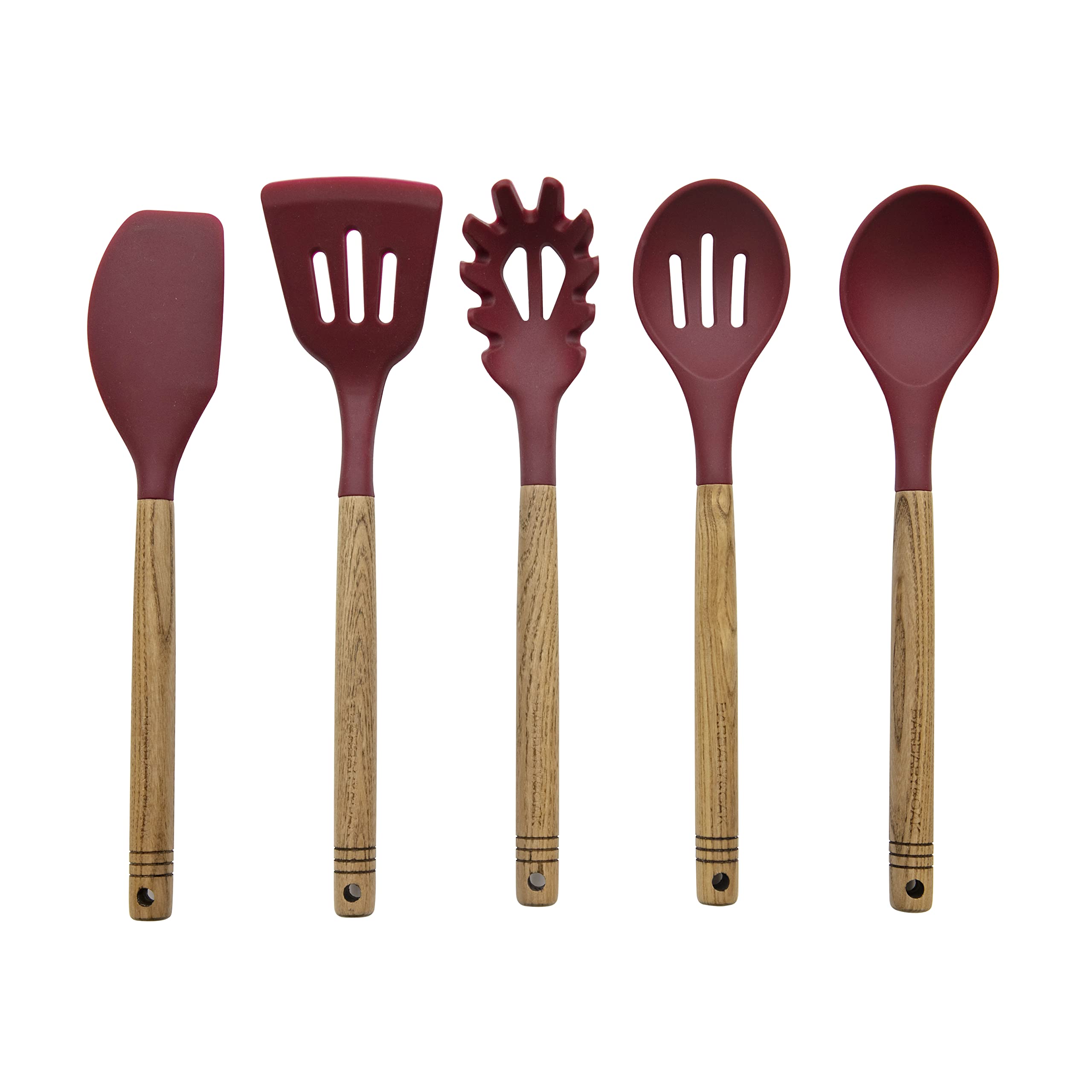 Tower Barbary & Oak Foundry 5 Piece Red Limoges Utensil Set