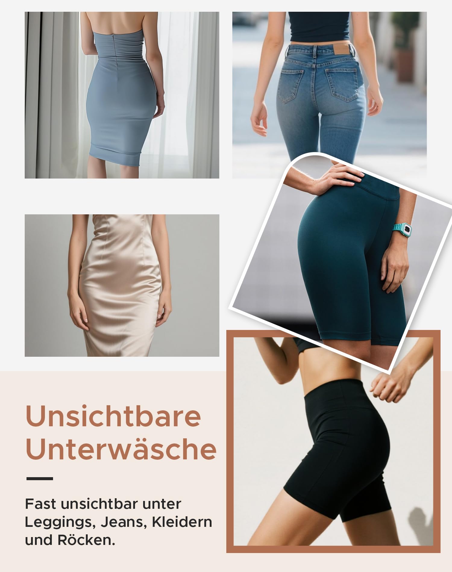 INNERSY Majtki damskie, bezszwowe, z wysokim stanem, bezszwowe, z mikrofibry, bez szwów, 4 sztuki
