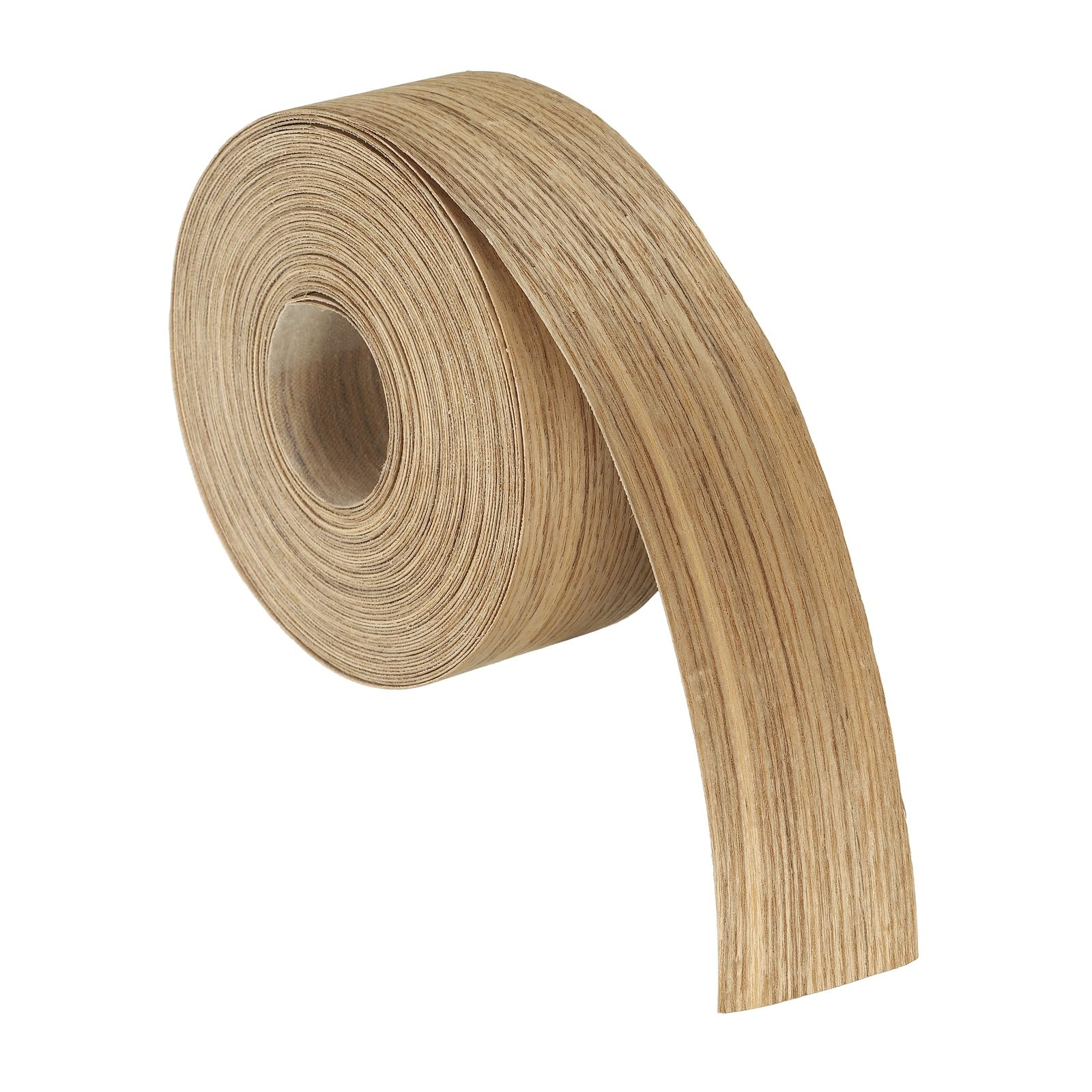 sourcing map 5cm x 15m Wood Veneer Edge Banding, Pre-Glued Flexible Ash Edging Strips, Iron on with Hot Melt Adhesive Wood Tape for Cabinet Repair and Furniture Restoration