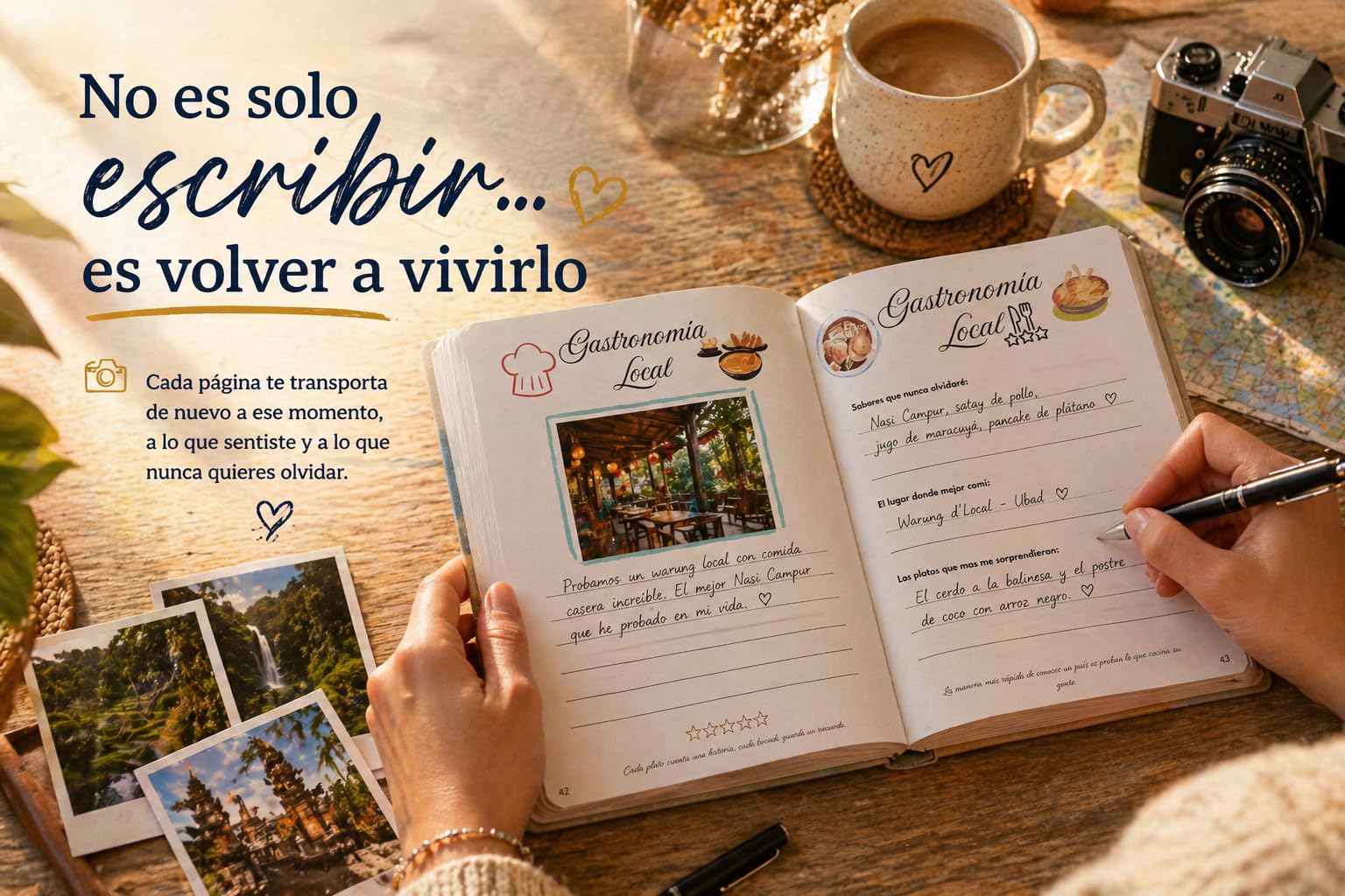 Álbum de Fotos de Viaje para Pegar y Escribir – Diario de Viaje y Scrapbook de Recuerdos | Travel Journal para Fotos y Experiencias | Libro Aventuras por el Mundo Regalo para Viajeros