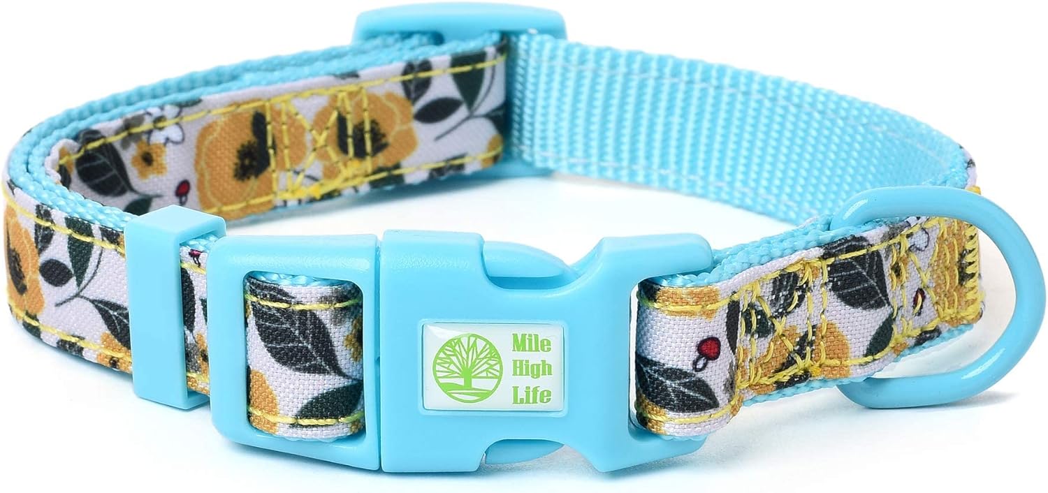 Mile High Life Girl Dog Collars Cute Dog Collar Lightweight Soft Poly Cotton