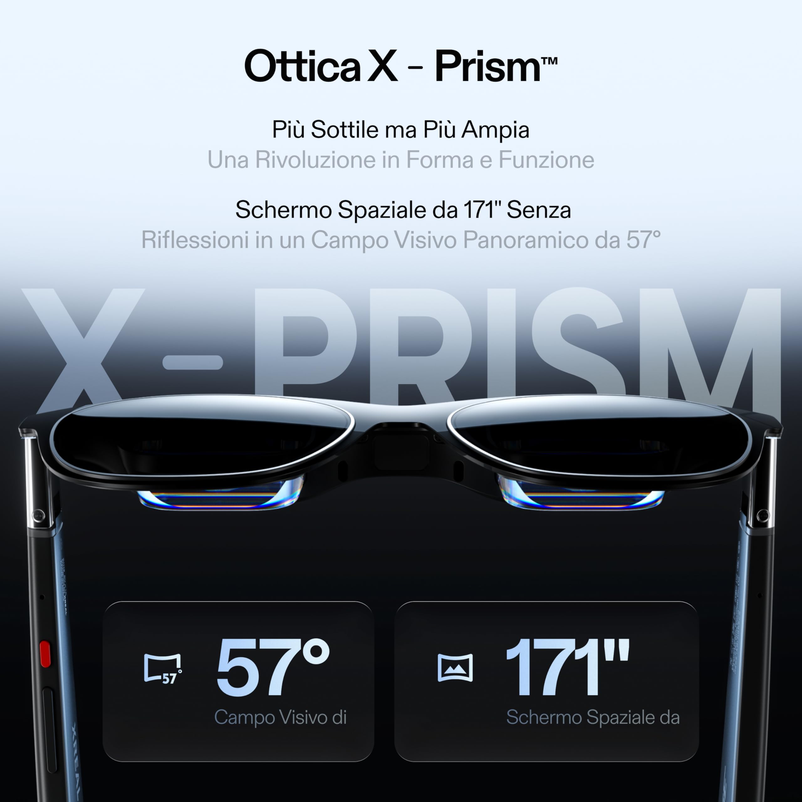 XREAL One Pro Occhiali AR, chip X1, Nativo 3DoF Modalità 3D, Ottiche X-Prism, Display FHD 120Hz 171" 57° FOV, Sound by Bose, Compatibili con iPhone 17/16/15 Steam ROG Mac PC Android iOS-M(IPD 57-66mm)