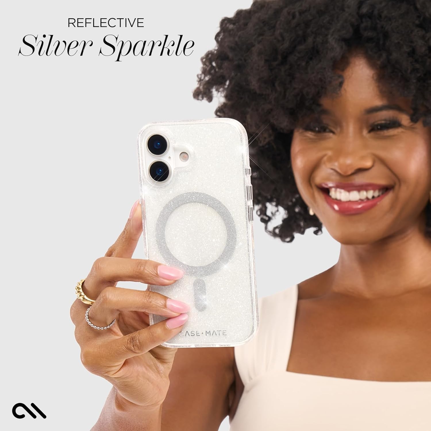 Case-Mate iPhone 17 Case [Compatible with MagSafe] - Stylish Sparkly Phone Case with 12ft Drop Protection - Premium Magnetic Cover for iPhone 17 - Twinkle Stardust