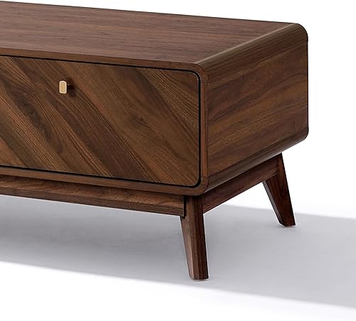 Miniatura 7 de LuxenHome - Mesa de centro con almacenamiento, mesa de centro moderna de mediados de siglo, mesas de centro de borde vivo para sala de estar, mesa