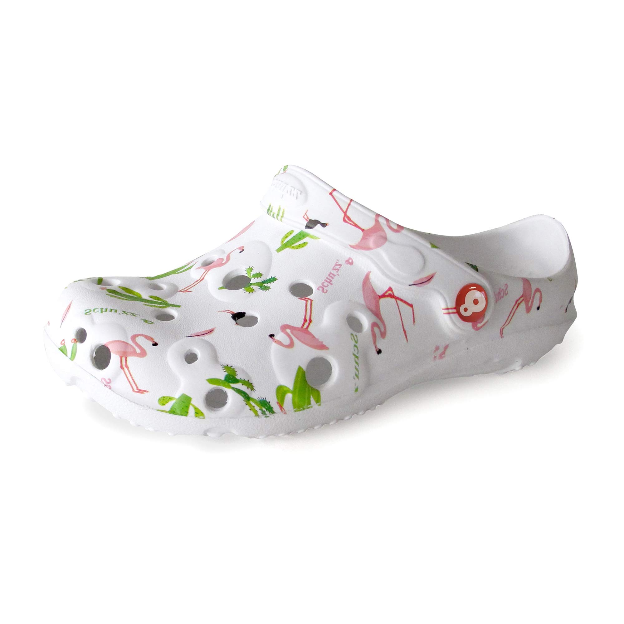 Schu'zz - Globule Imprimé - Sabot Plastique Femme - Confortable, Léger, Ultra Résistant - Certifié CE - pour la Maison et Activités de Plein Air