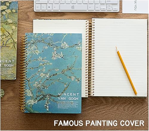 Miniatura 4 de Paquete completo cuaderno espiral de 300 páginas y cuaderno espiral B5, tapa dura impermeable, diseño Van Gogh