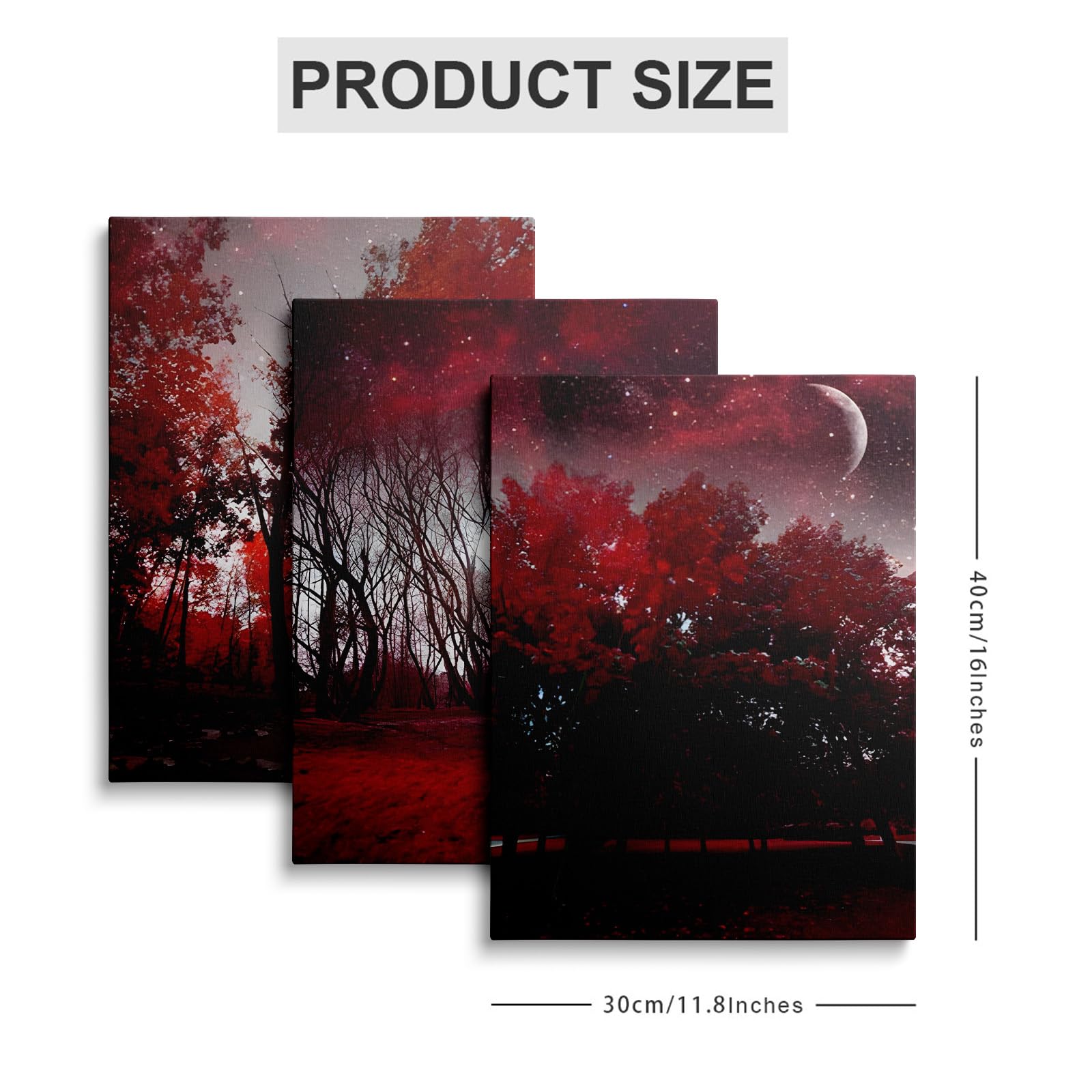 prinfantasy Canvas Pictures for Wall Art Deco - Modern Framed Prints Abstract Red Tree Artwork YH1001, H0101, 16 x 12 inch - 40 x 30 cm - Image 2
