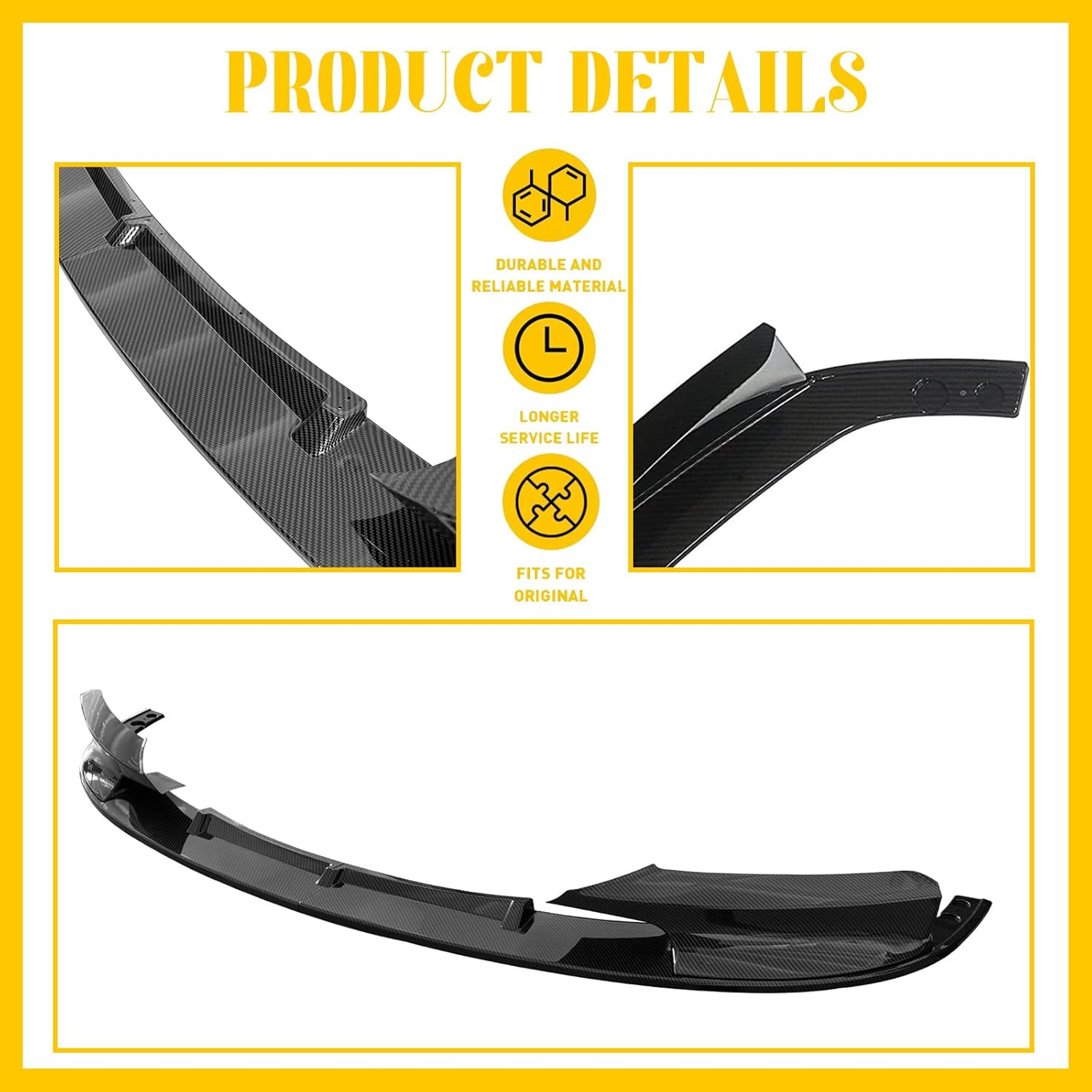 Front Splitter Compatible with 2012-2018 F30 F31 Base 3 Series (M Tech/M Sport Only) (Carbon Fiber)
