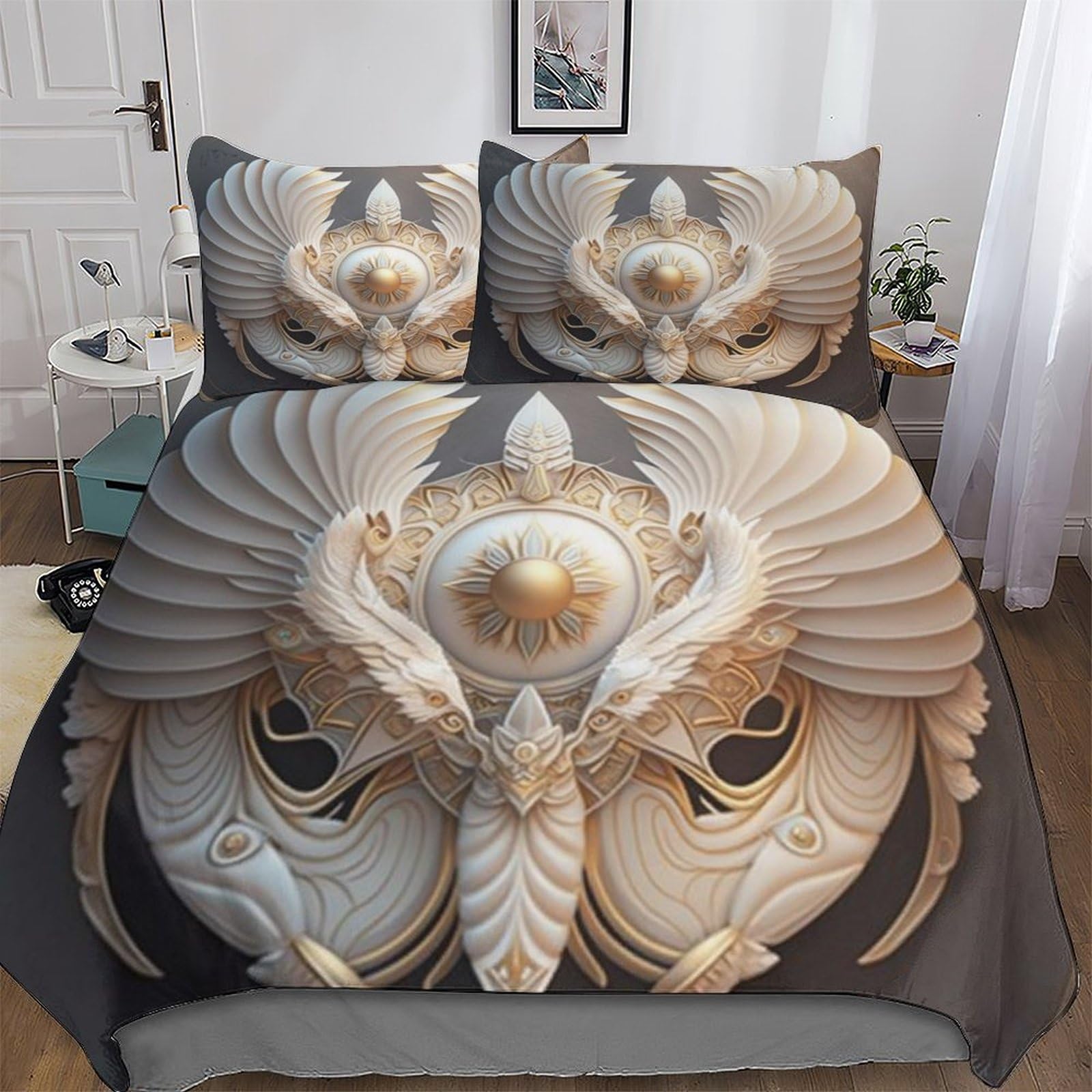 Housse de couette hypoallergénique parure de lit double en microfibre coton doux