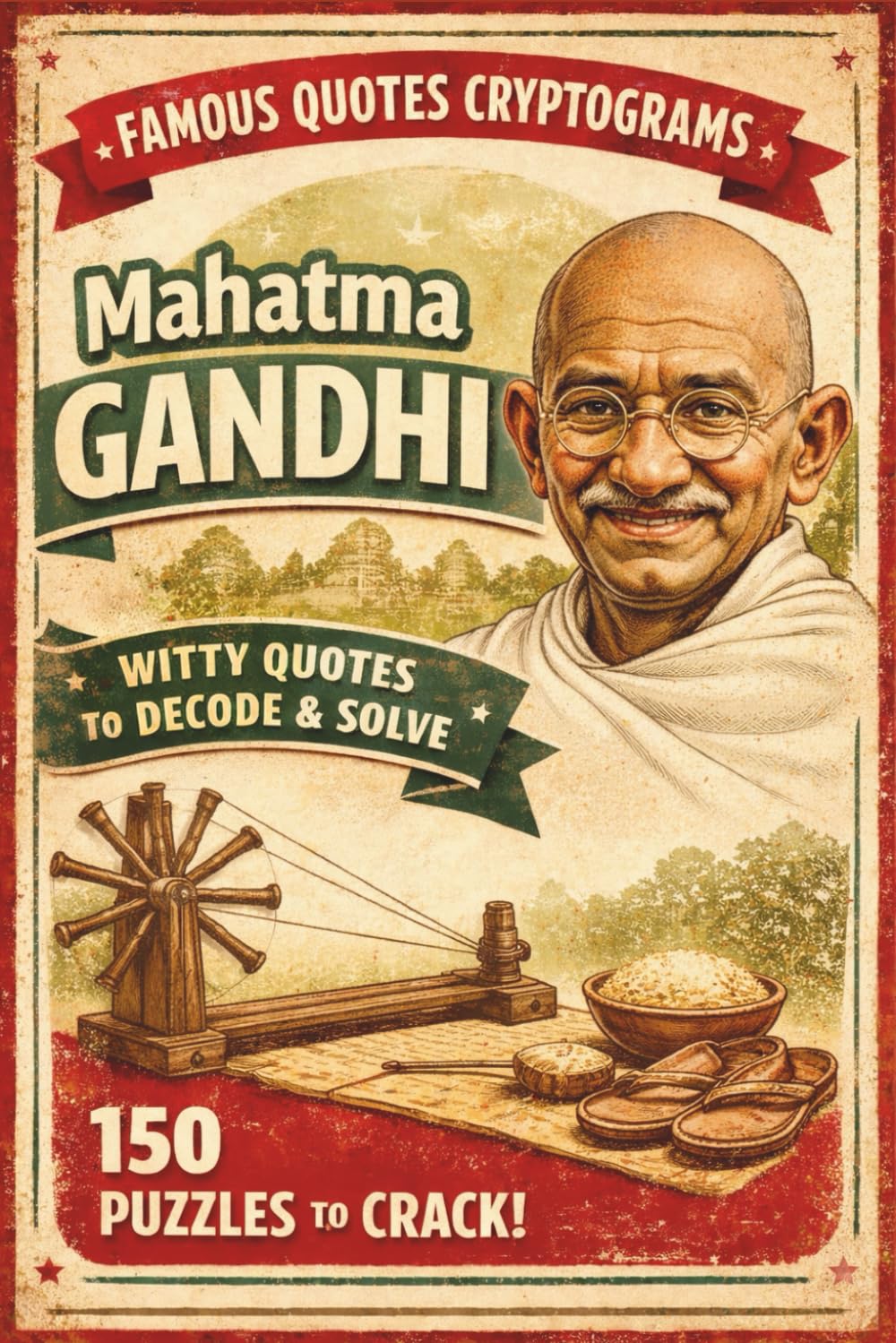 The Peaceful Soul of Mahatma Gandhi: 150 Cryptogram Puzzles: Decipher Powerful Quotes on Truth, Love, and Nonviolence – A Mindful Brain Challenge & ... for Adults (Famous Quotes Cryptogram Series)