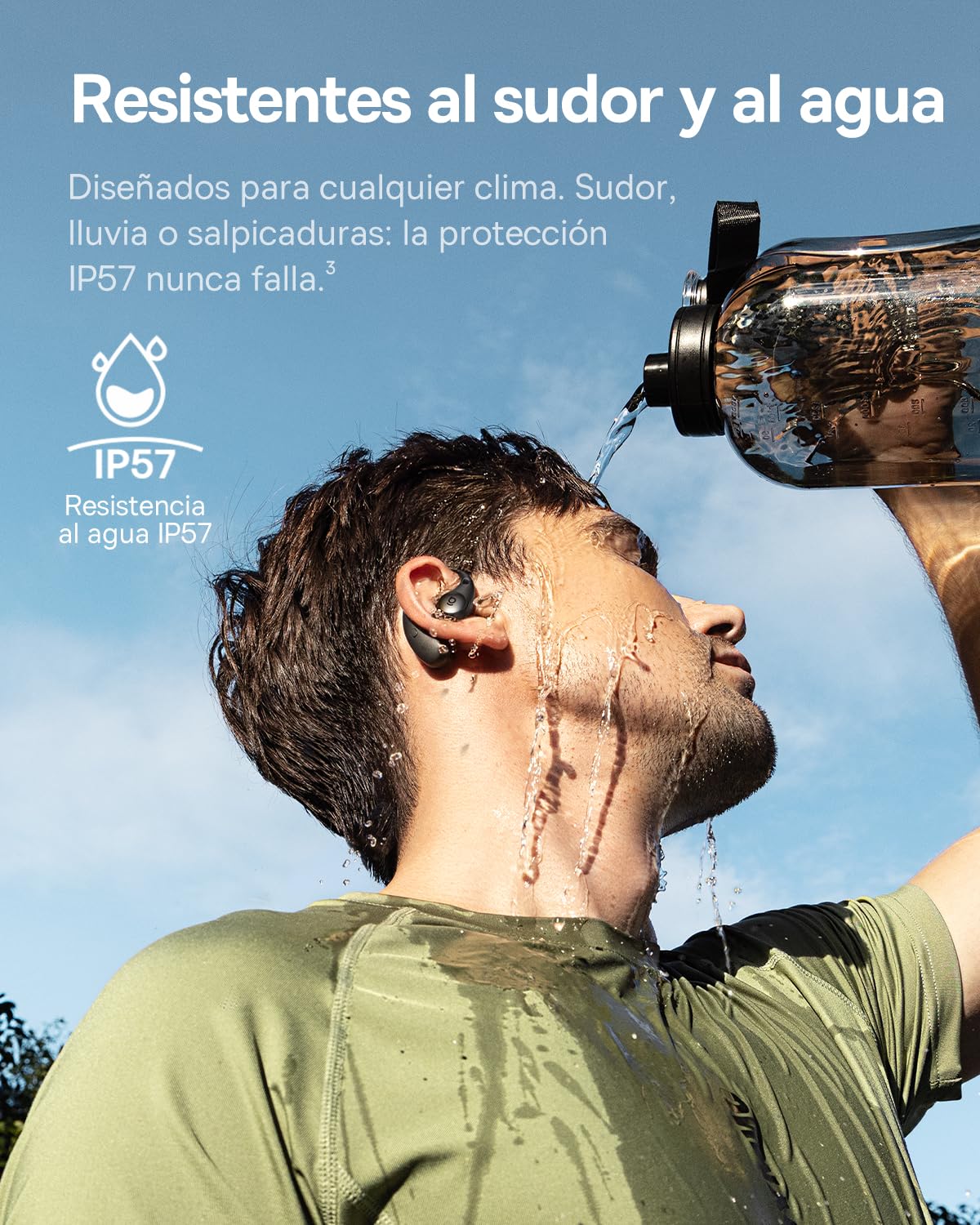 Baseus Eli Sport2 Auriculares Open Ear, Auriculares Deportivos de Conducción Aérea con Curva de Confort en S, 45H de Reproducción, SuperBass 2.0, IPX7, Bluetooth 6.0, Llamadas Claras con 4 Mic AI