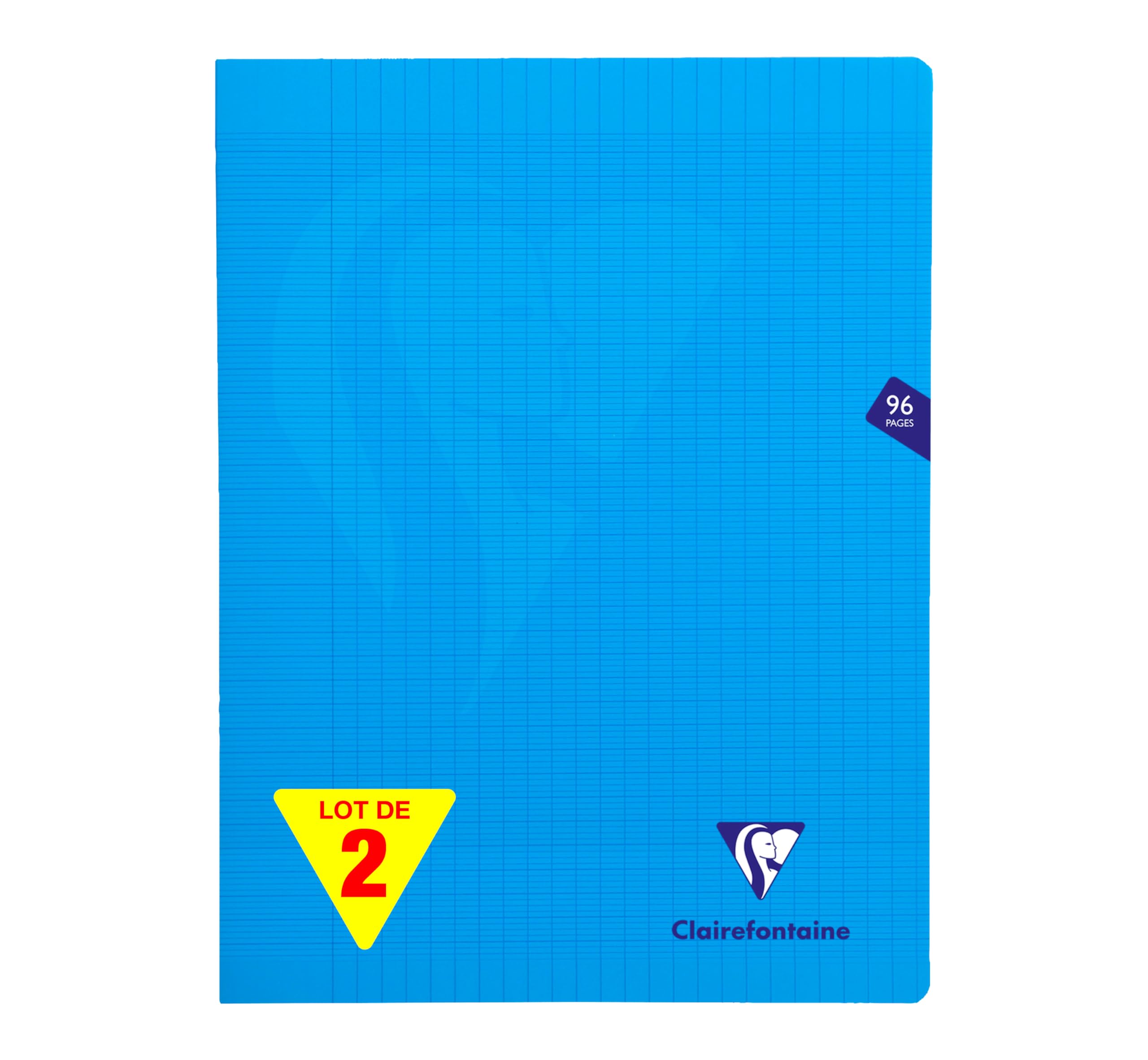 Clairefontaine Cahiers Agrafés Mimesys 24x32 cm 96 Pages Grands Carreaux 90 g Couverture Polypro Bleu