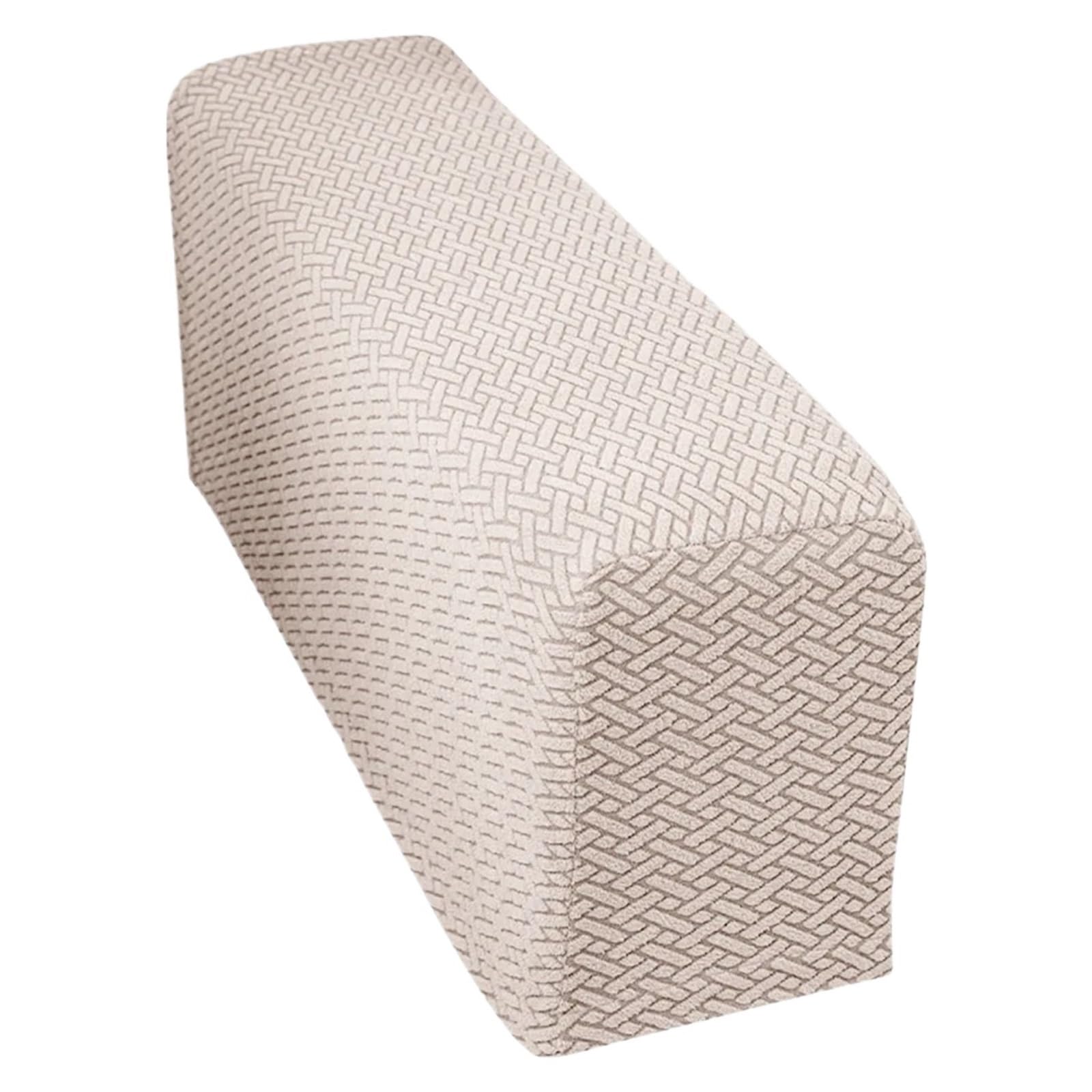 Zovloer Arm Chair Covers 6pcs Furniture Protector Armrest Covers Checkered Pattern Armrests Chair Suitable For Chairs And Sofas For Recliner Armchairs Sofas Couch(Beige)