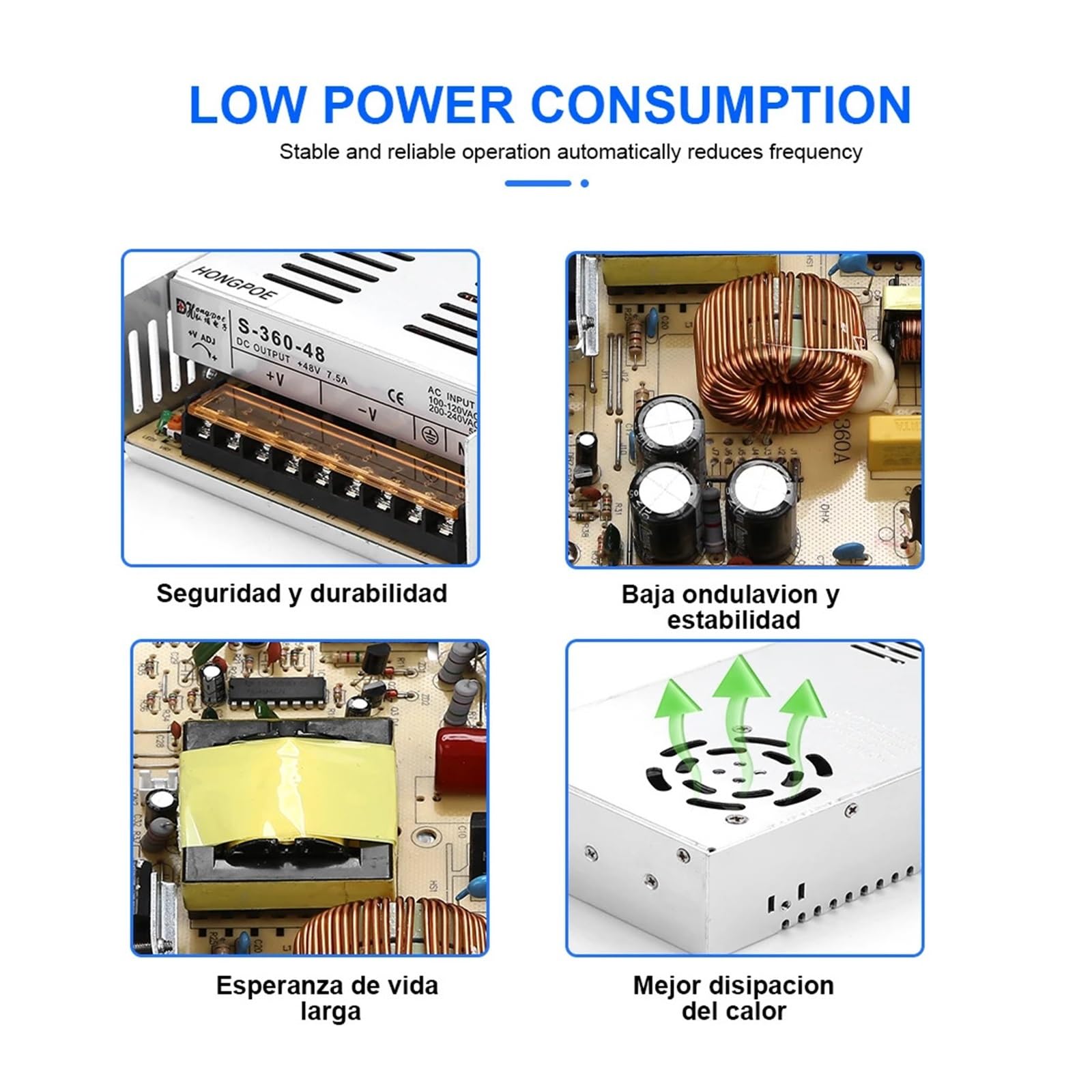Fuente de alimentación conmutada, Fuente de alimentación LED DC 5V 12V 18V 24V 36V 48V 360W 400W 500W 600W, fuente de alimentación LED transformador AC-DC SMPS potencia del motor,para tiras de luces