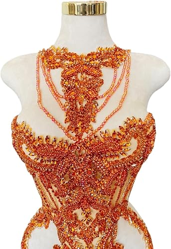 Miniatura 10 de Apliques hechos a mano de cristal sobre encaje, diamantes de imitación para coser, cuentas de flecos, parches de lentejuelas, accesorios de